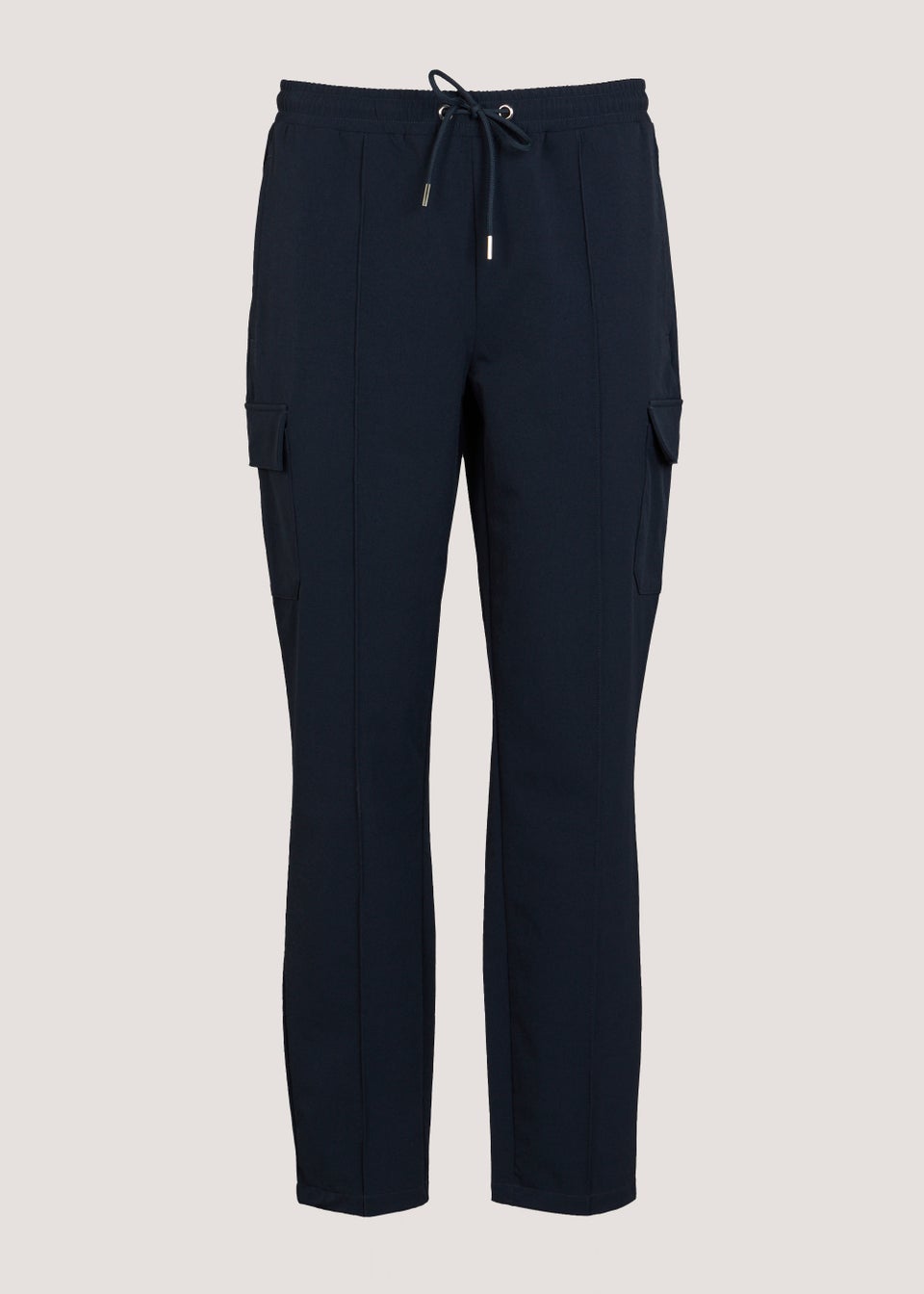 T&W Navy Woven Cargo Joggers