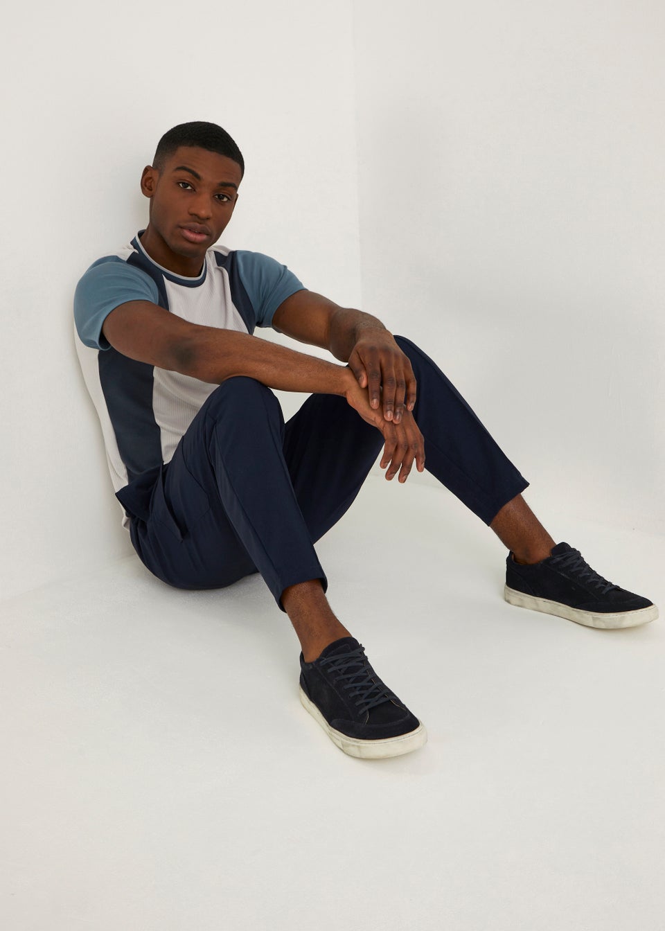 T&W Navy Woven Cargo Joggers