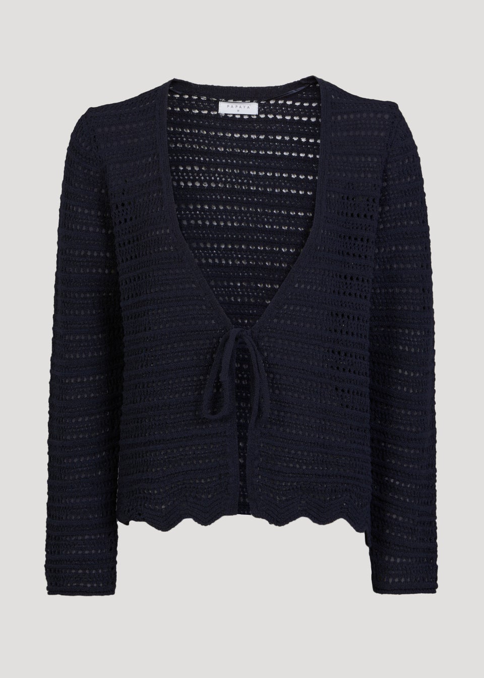 Navy Tie Front Cardigan