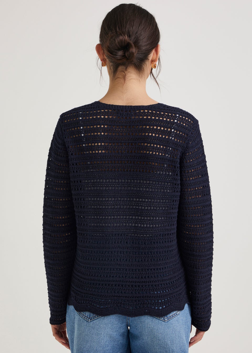 Navy Tie Front Cardigan