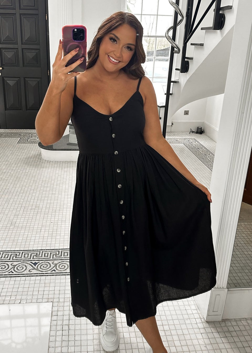 In the Style Jac Jossa Black Cami Midi Dress