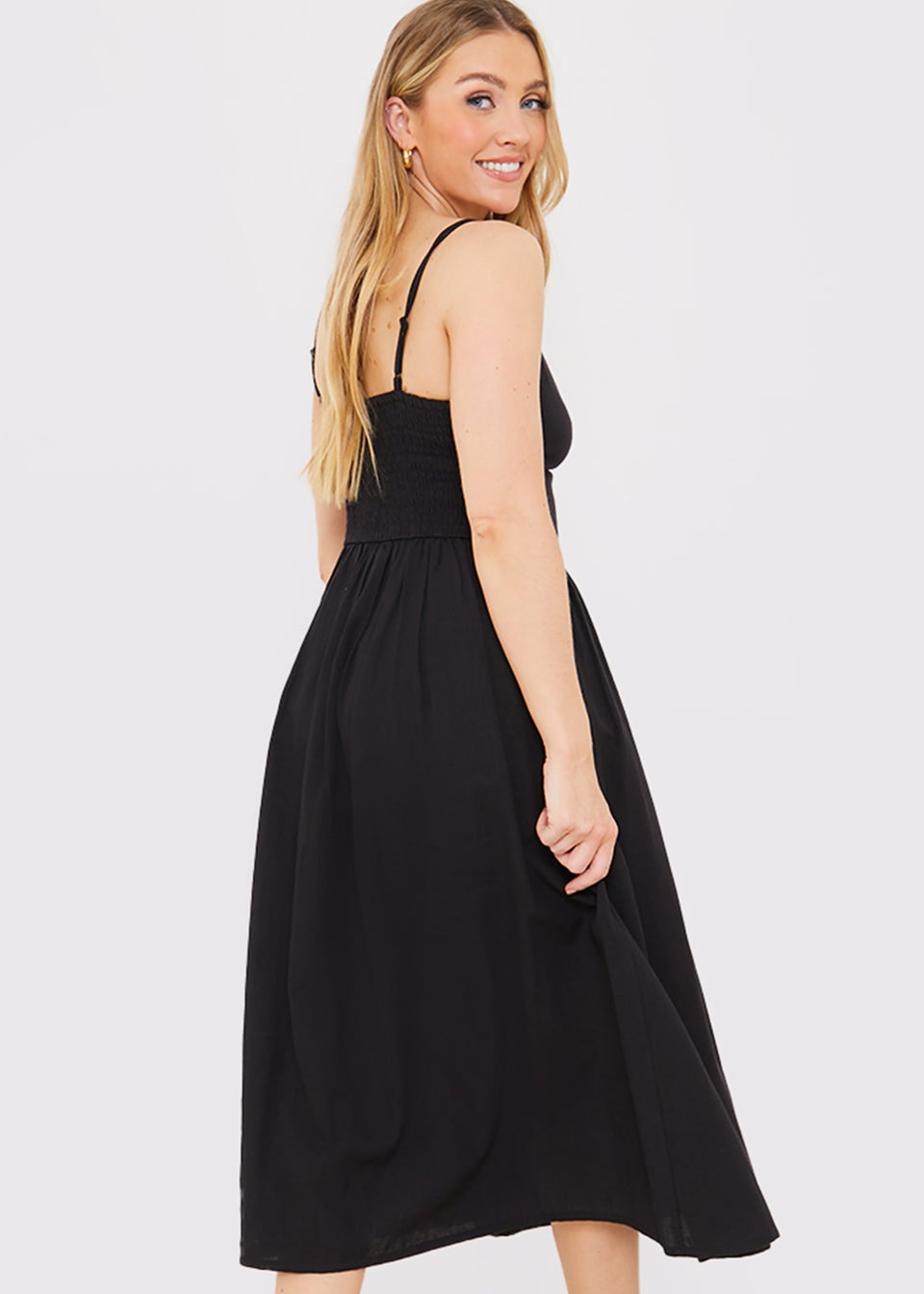 In the Style Jac Jossa Black Cami Midi Dress