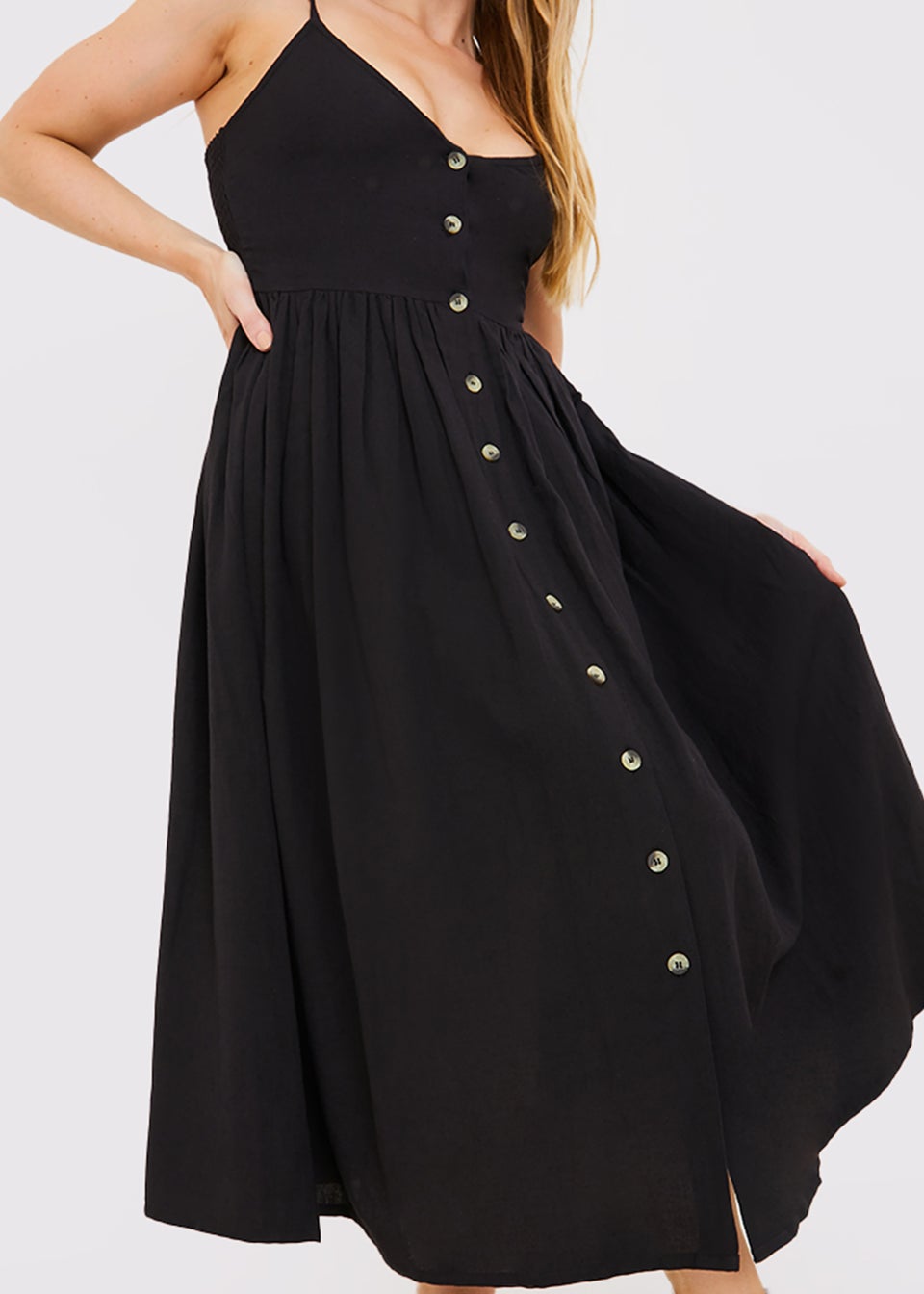 In the Style Jac Jossa Black Cami Midi Dress