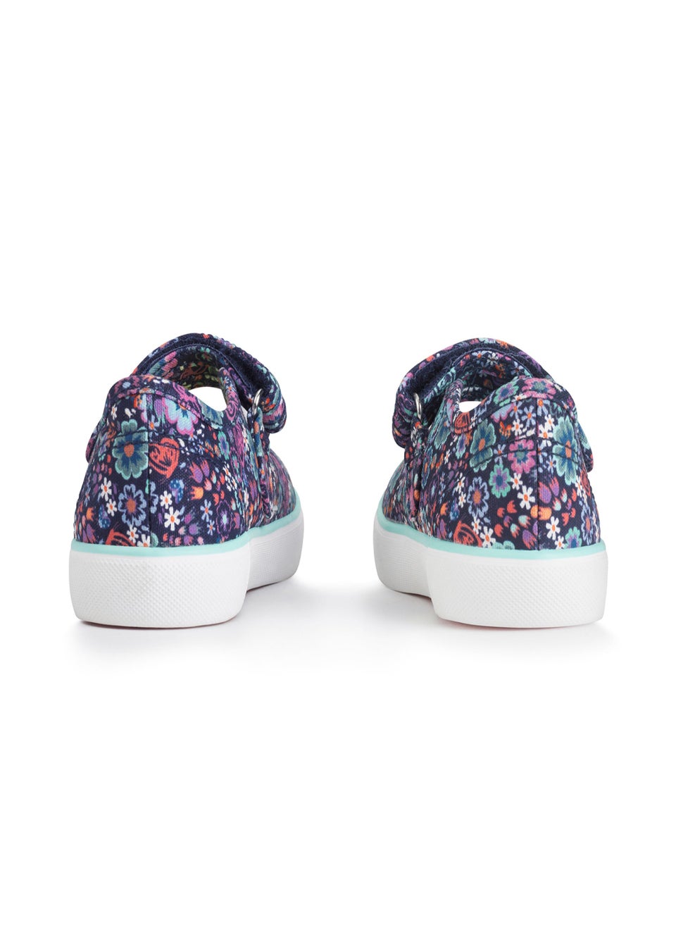 Start Rite Busy Lizzie Navy Floral Riptape Canvas Shoes Matalan