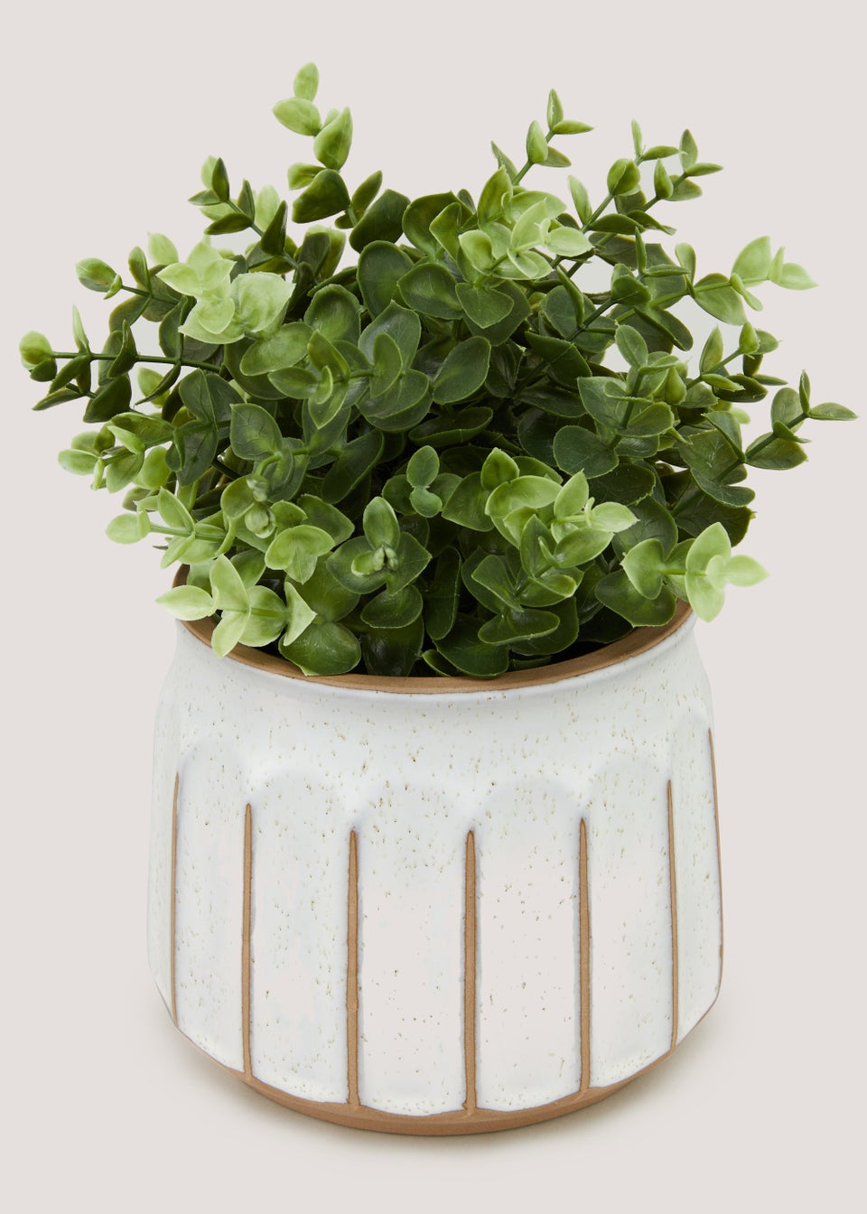Small Ribbed Ceramic Pot (14cm x 14cm x 13cm)