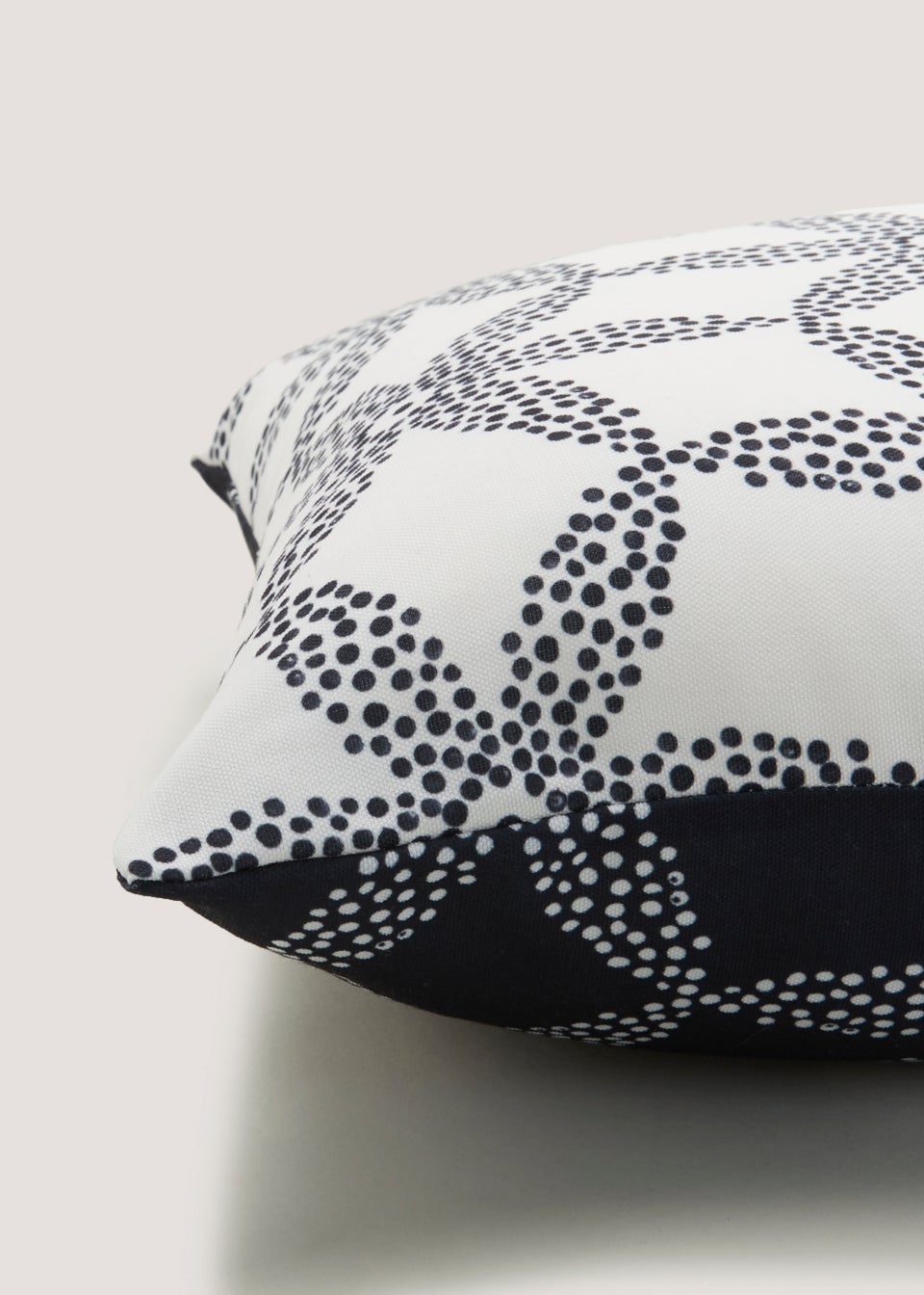 Black Geo Dots Reversible Outdoor Cushion (43cm x 43cm)