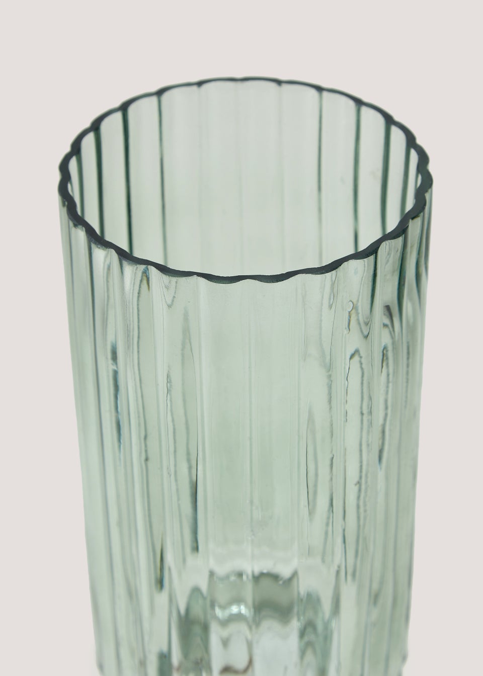 Green Ribbed Vase (25cm)