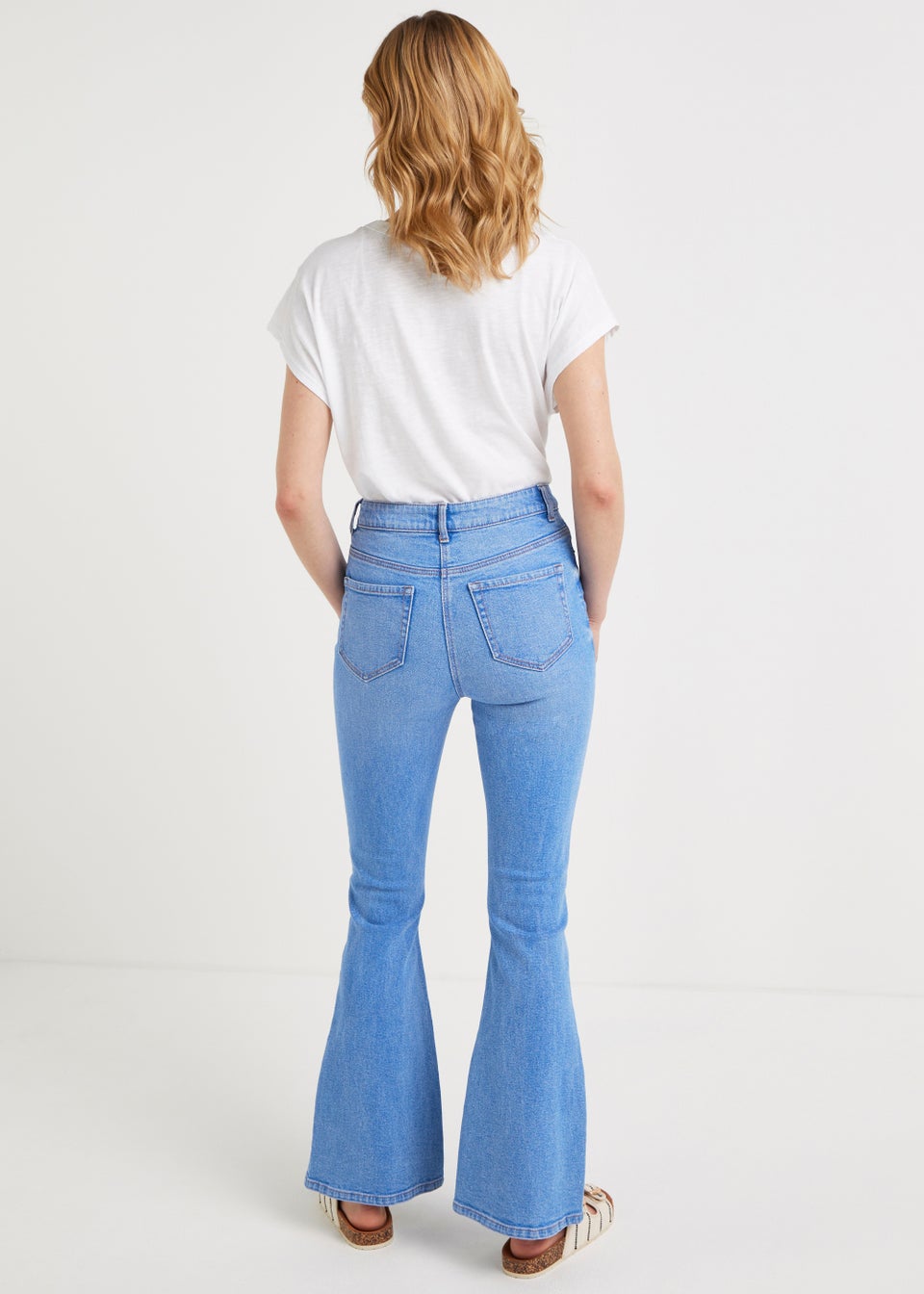 Long length flared jeans top