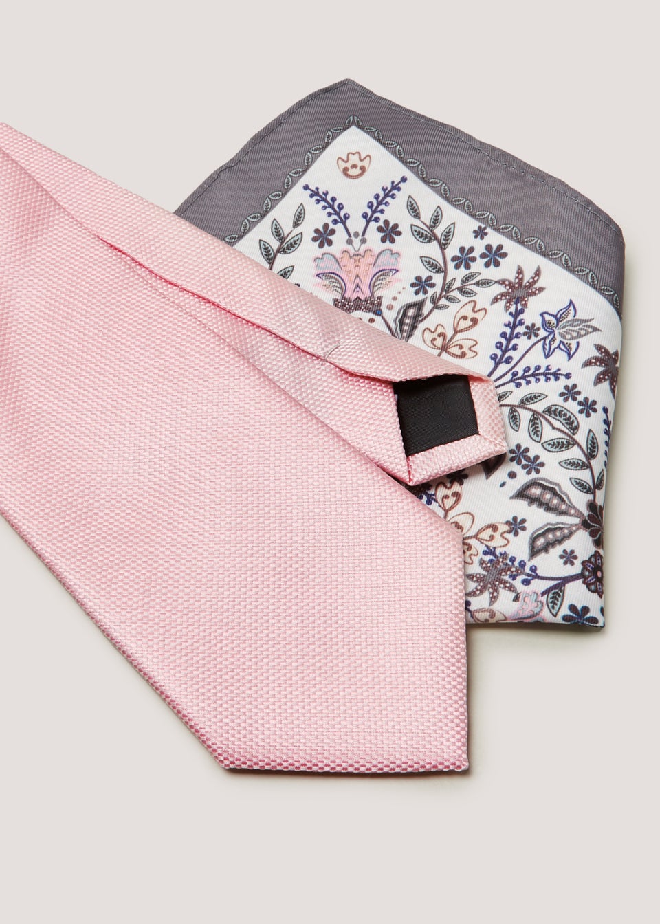 Taylor & Wright Pink Tie & Floral Pocket Square Set