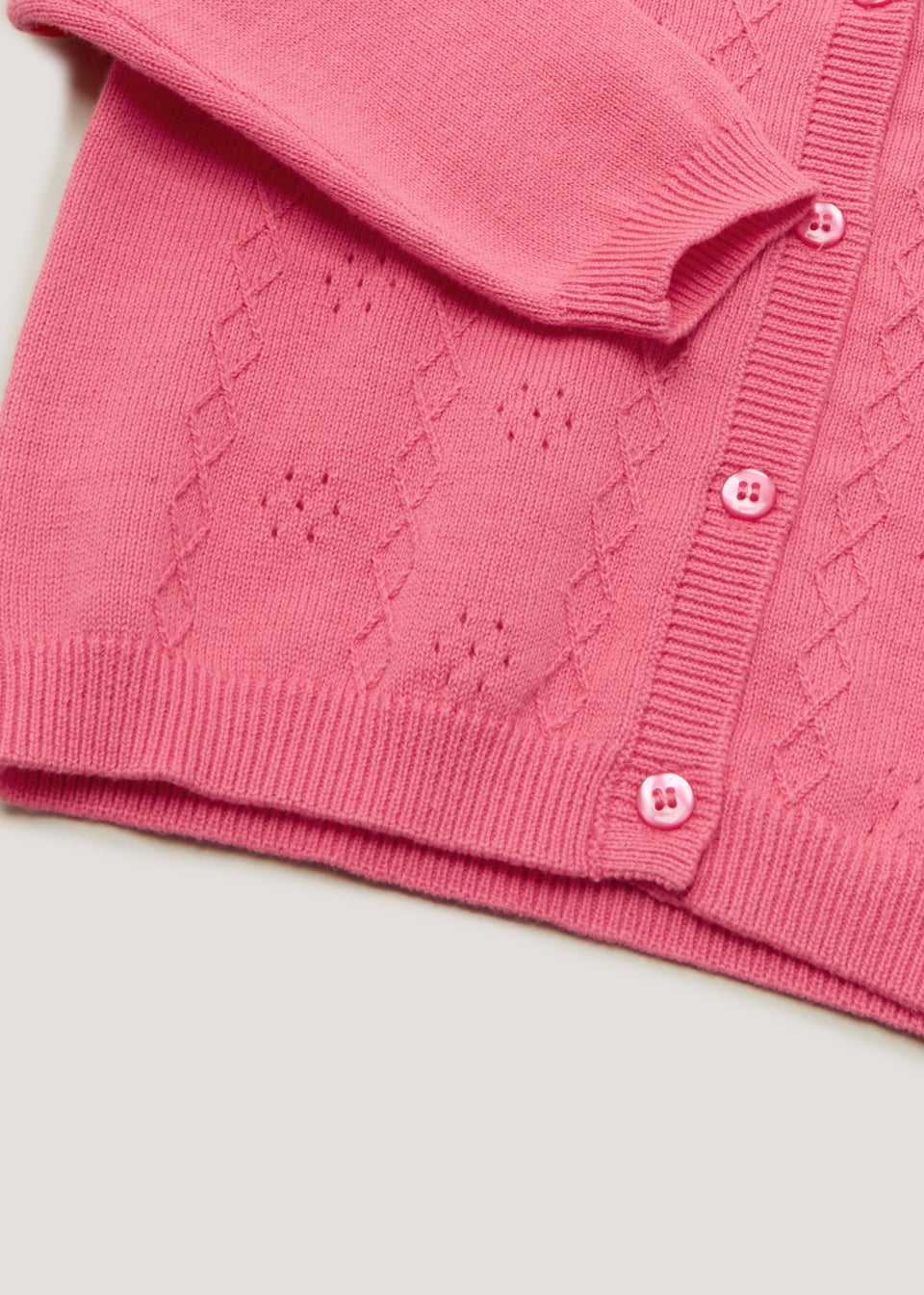 Baby Pointelle Cardigan Pink
