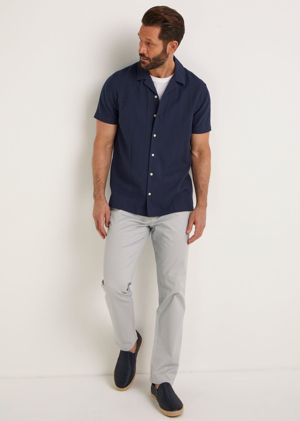 Ivory Straight Fit Stretch Chinos