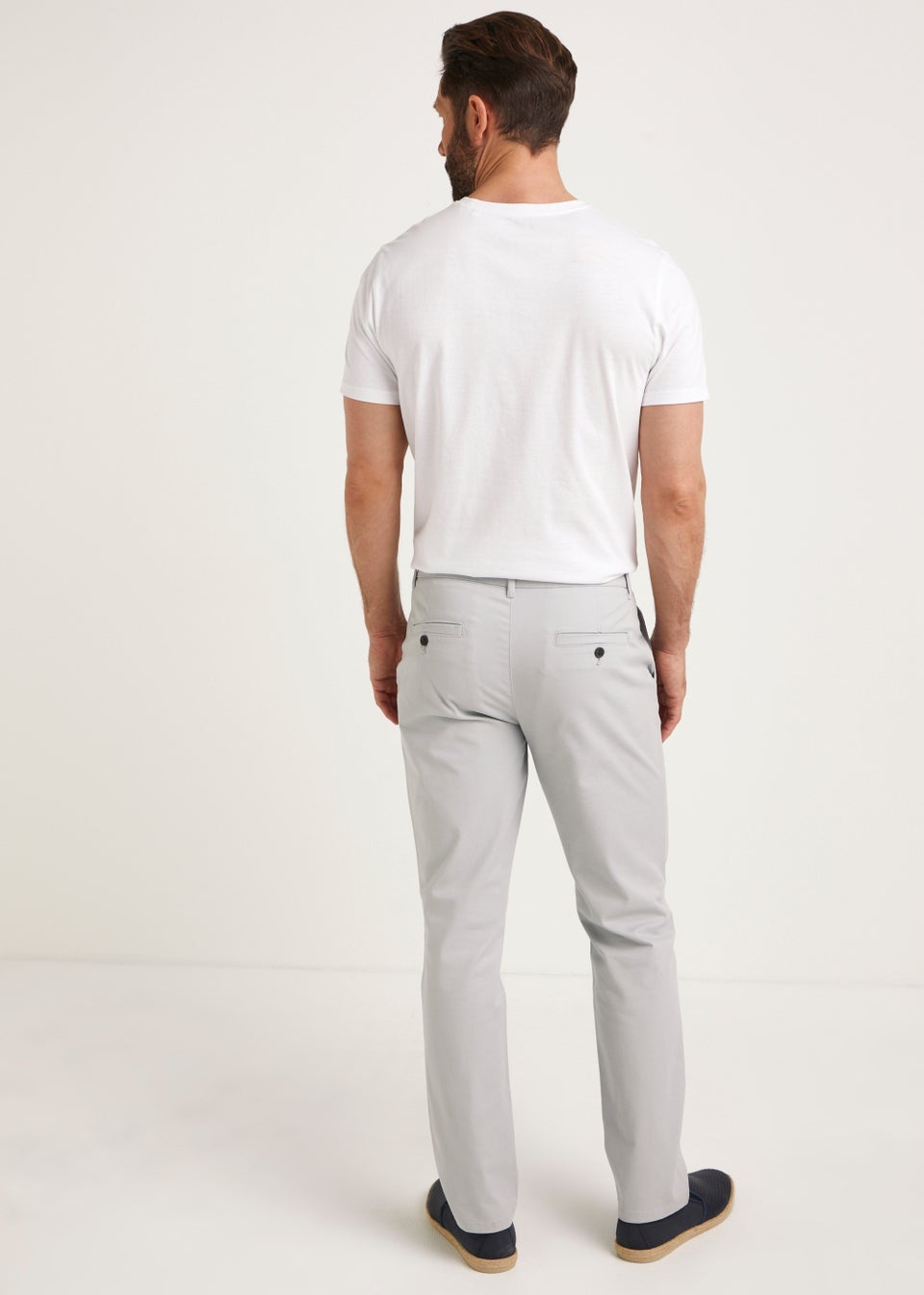 Ivory Straight Fit Stretch Chinos
