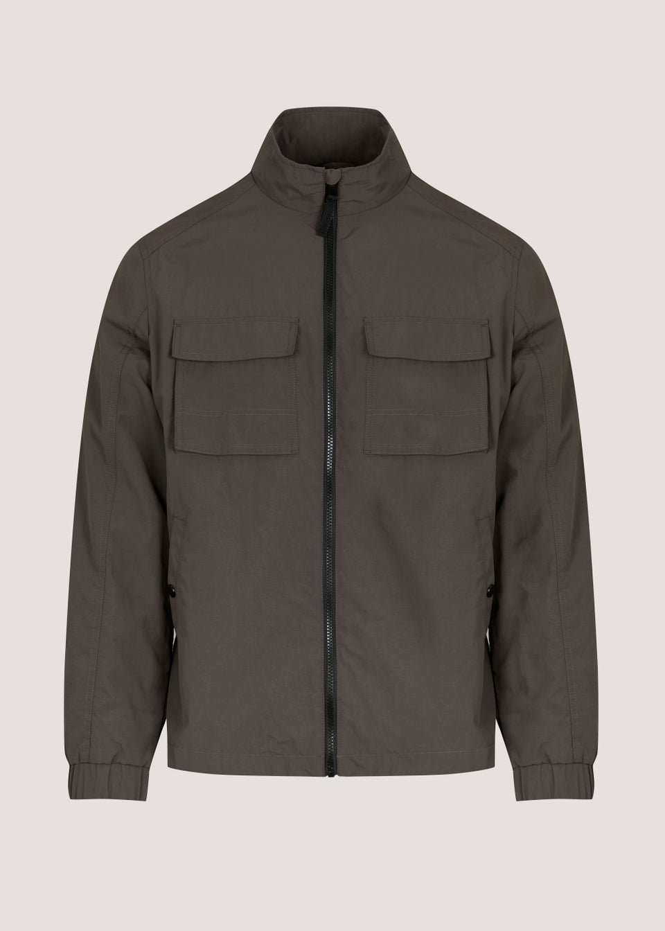 Brown Funnel Neck Shacket