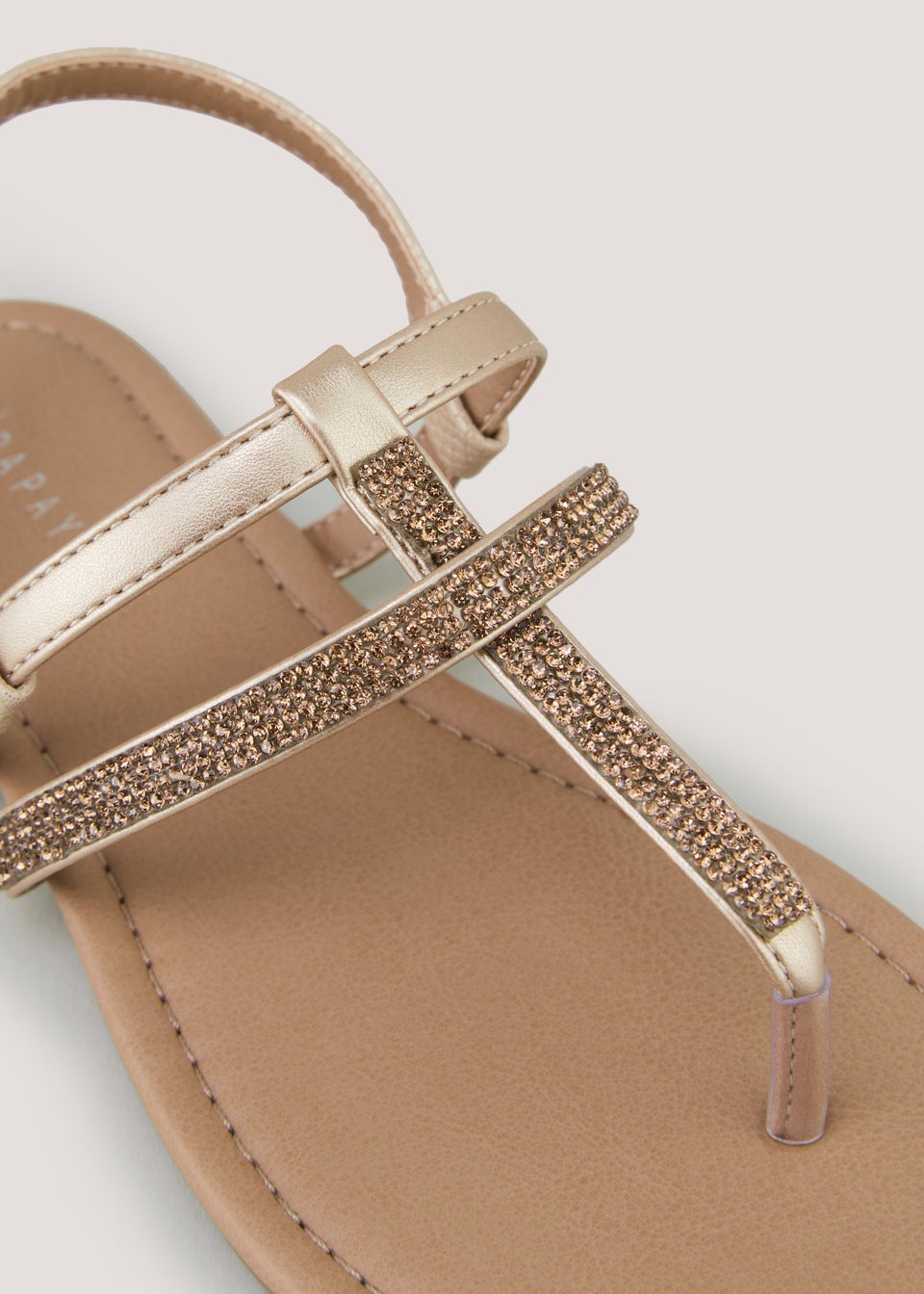 Gold Glitter Toe Post Sandals Matalan