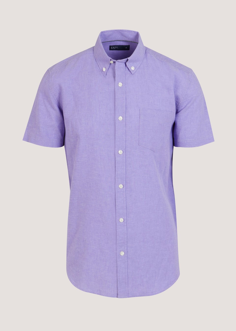 Lilac Linen Blend Short Sleeve Shirt