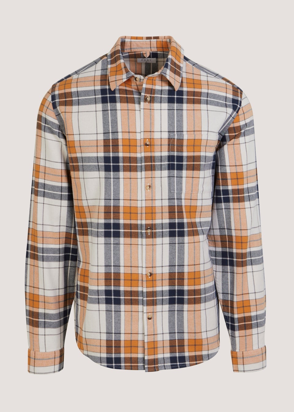 Orange Check Plaid Shirt