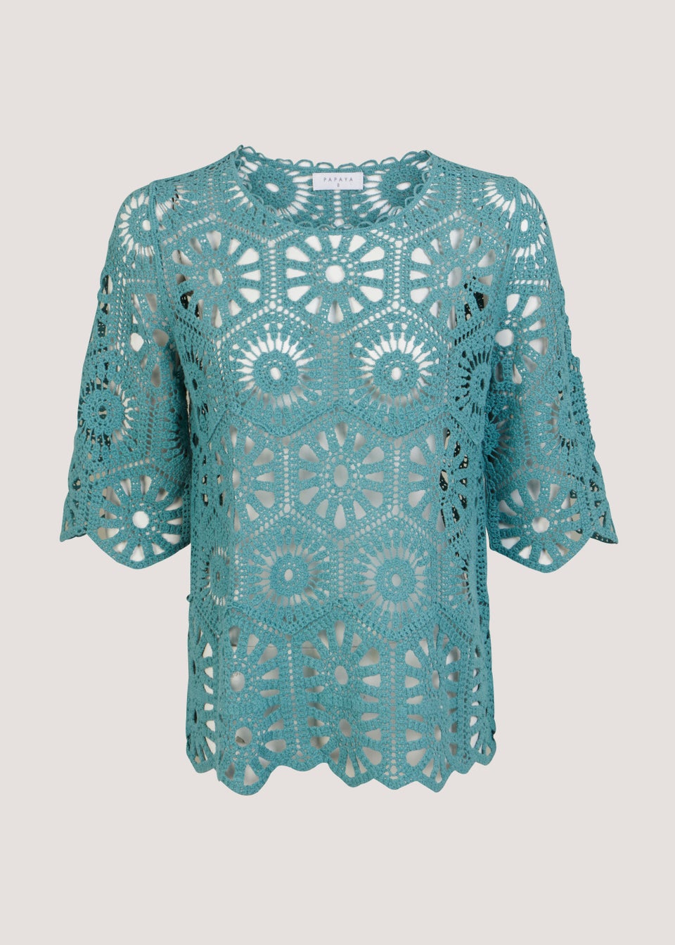 Blue Crochet Lace Cami Top - Matalan
