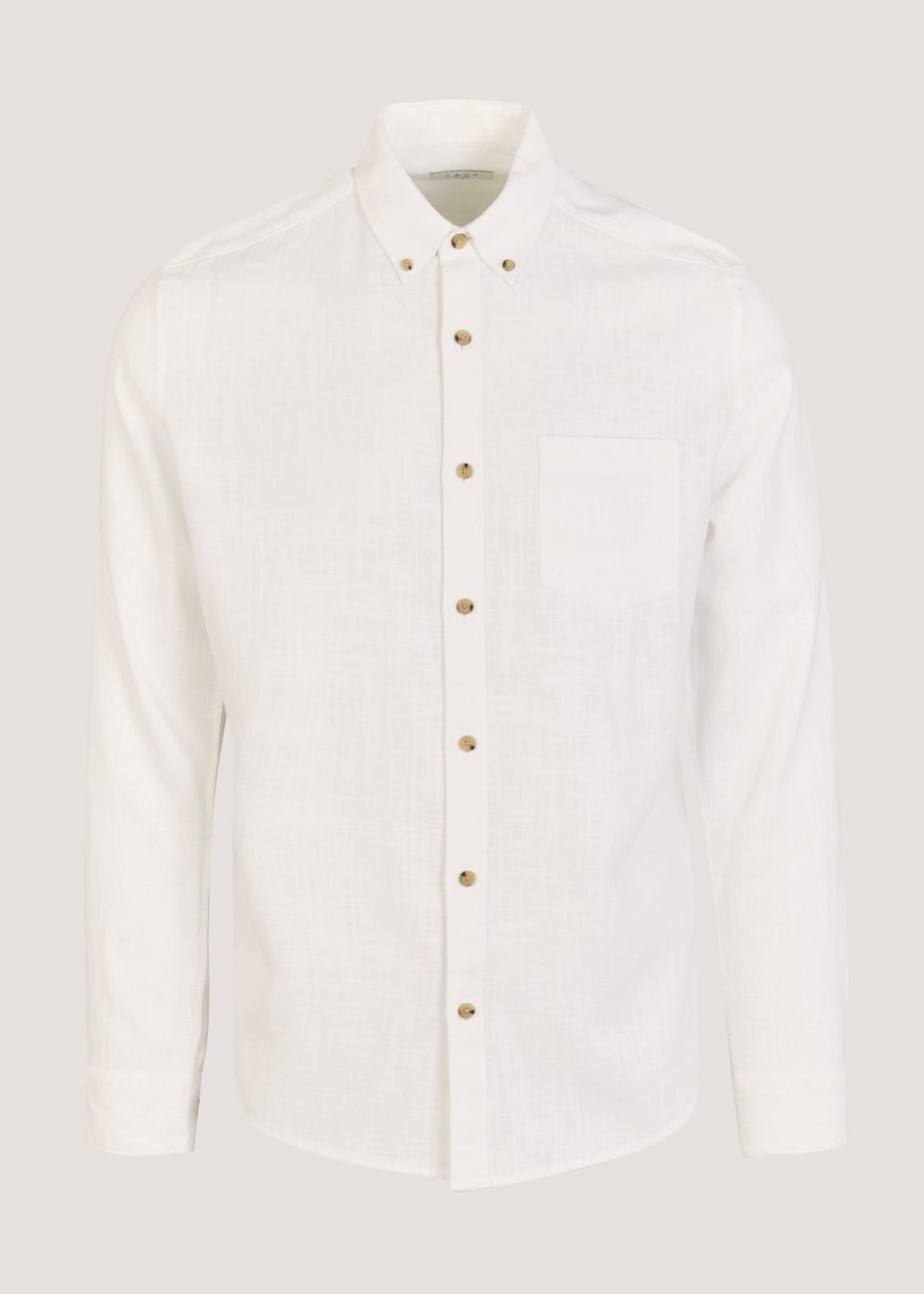 White Linen Blend Shirt