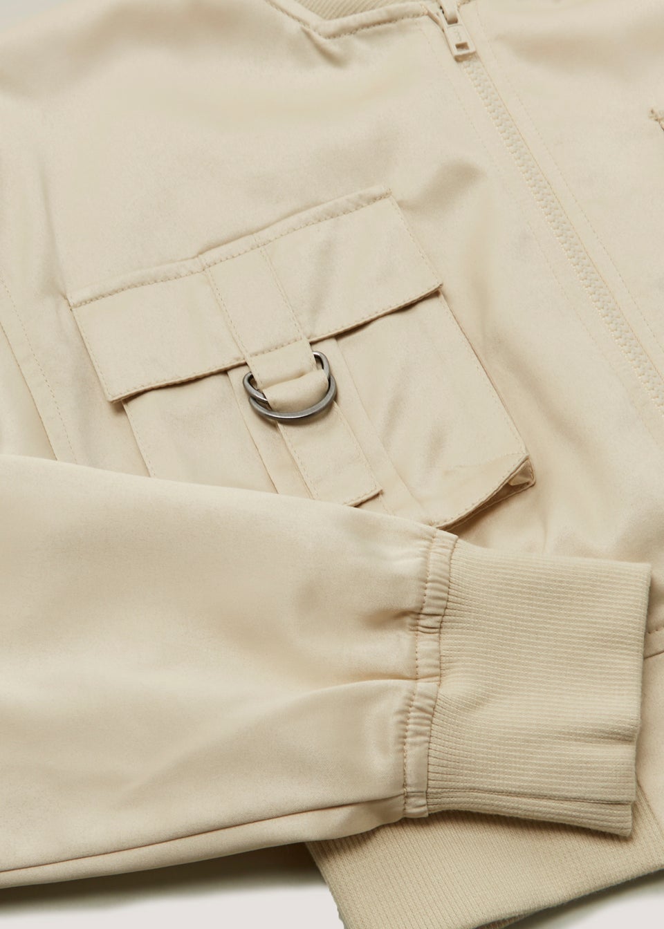 Girls Candy Couture Cream Satin Co-Ord Bomber Jacket (9-16yrs)