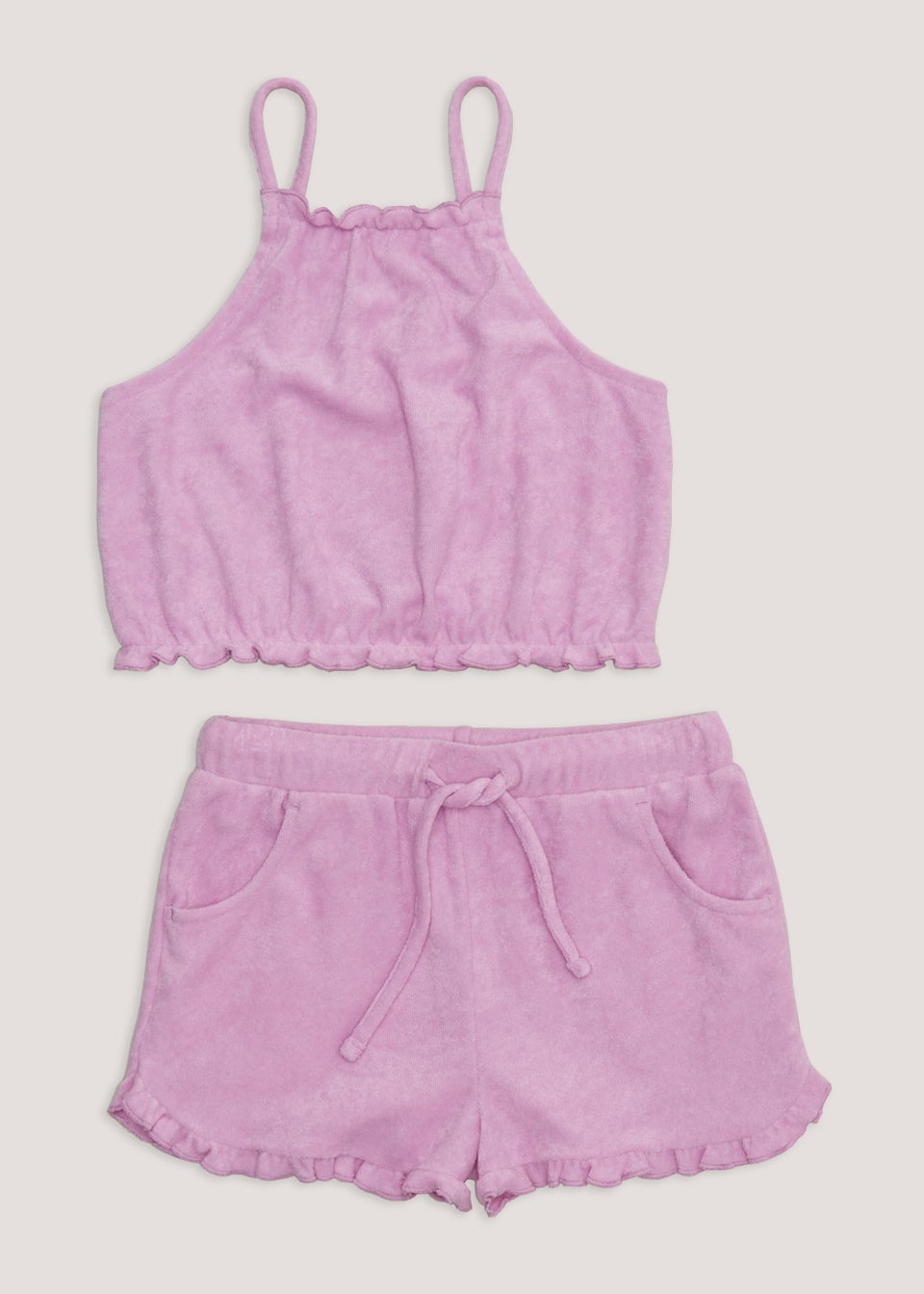 Girls Purple Towelling Cami Shorts Set 4 13yrs Matalan