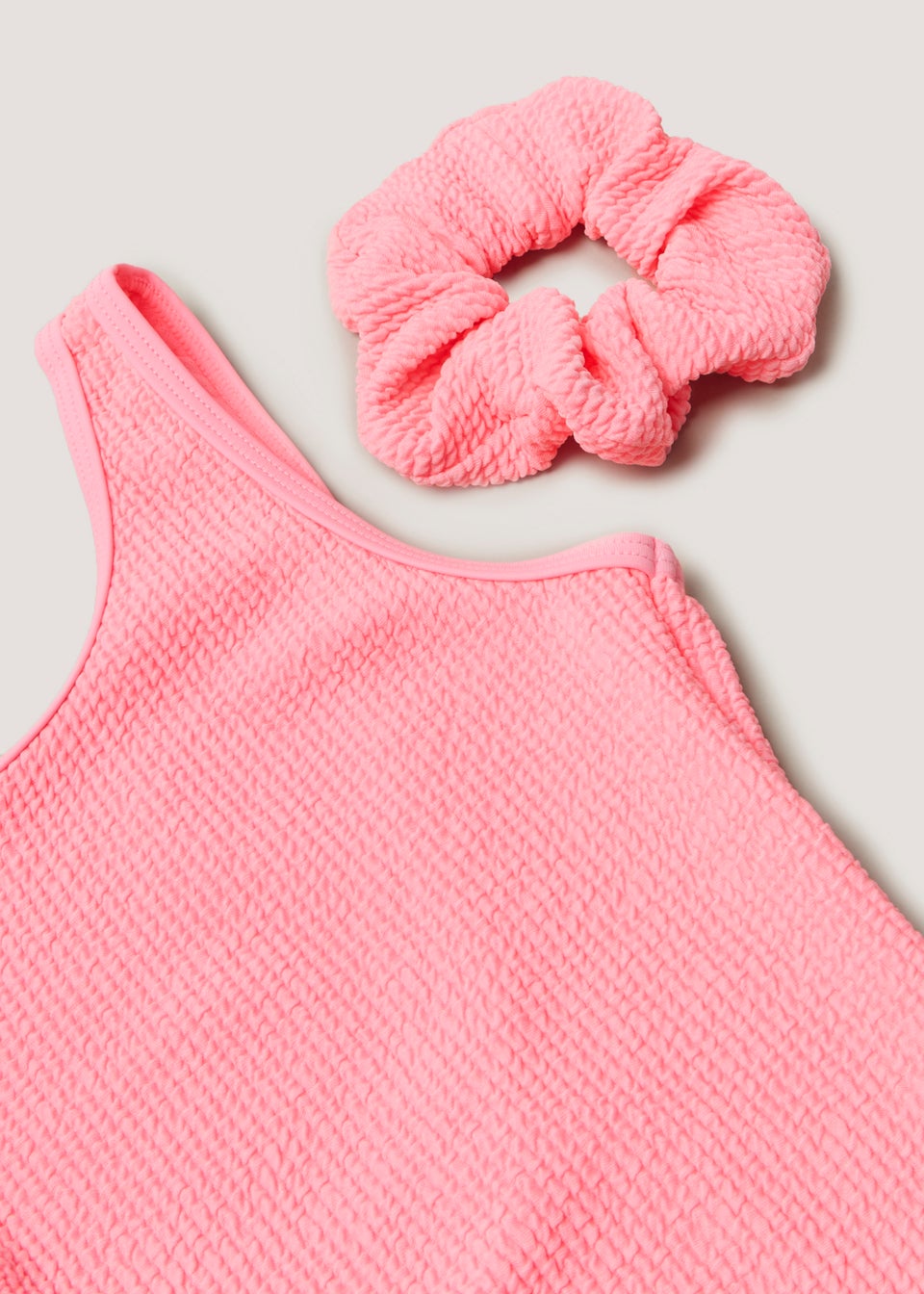 Girls Pink Swimming Costume & Scrunchie Set (4-13yrs)