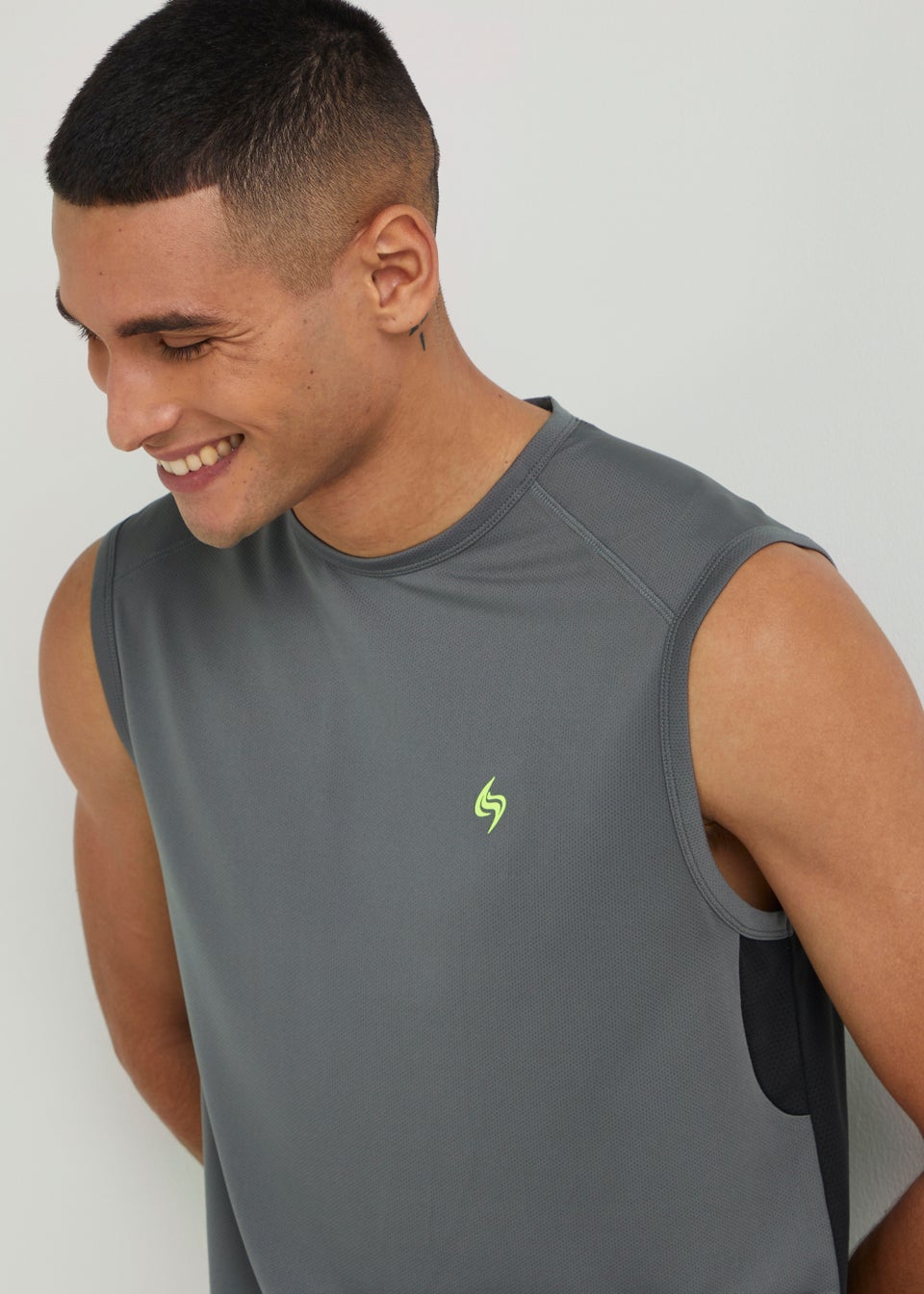 Souluxe Grey Mesh Sports Tank Top