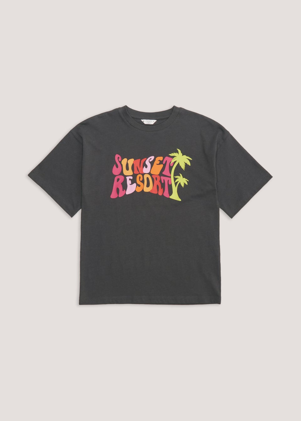 Girls Charcoal Sunset Resort T-Shirt (9-16yrs)
