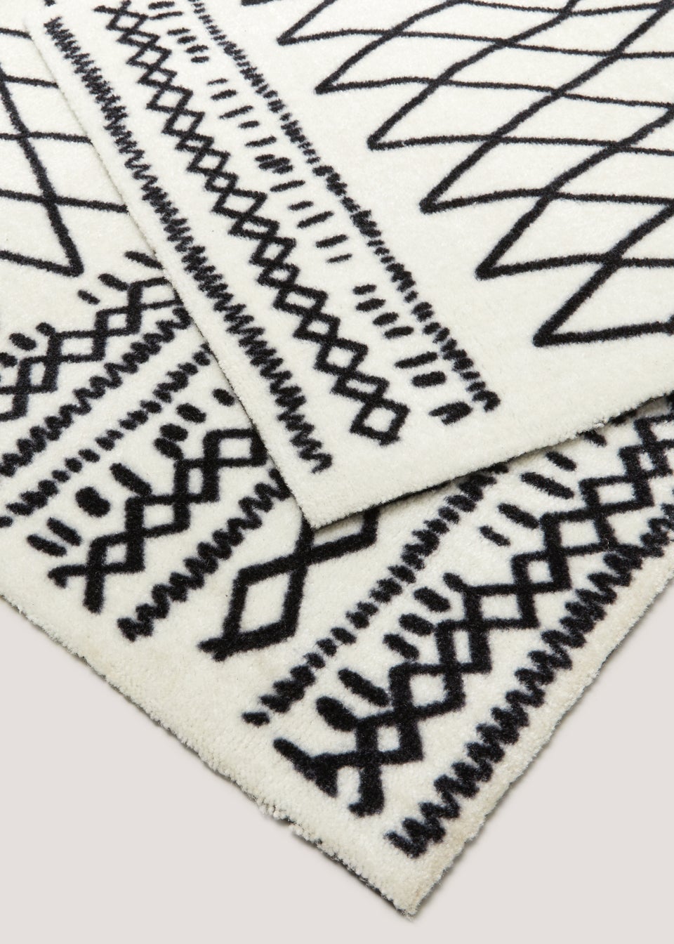 Monochrome Berber Runner Washable Muddle Mat (50cm x 150cm)