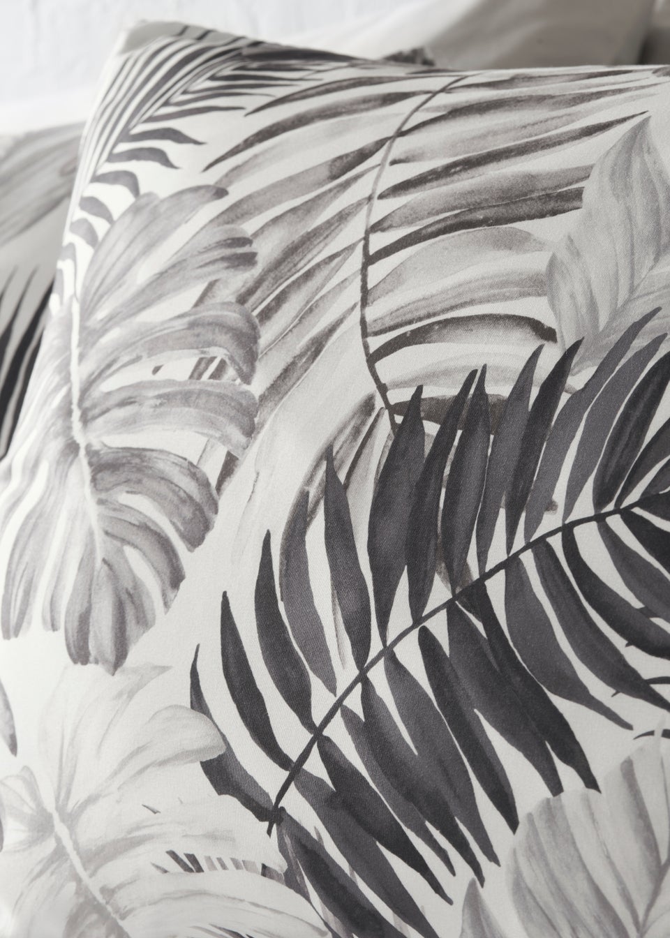 Monochrome Palm Print Reversible Duvet Cover