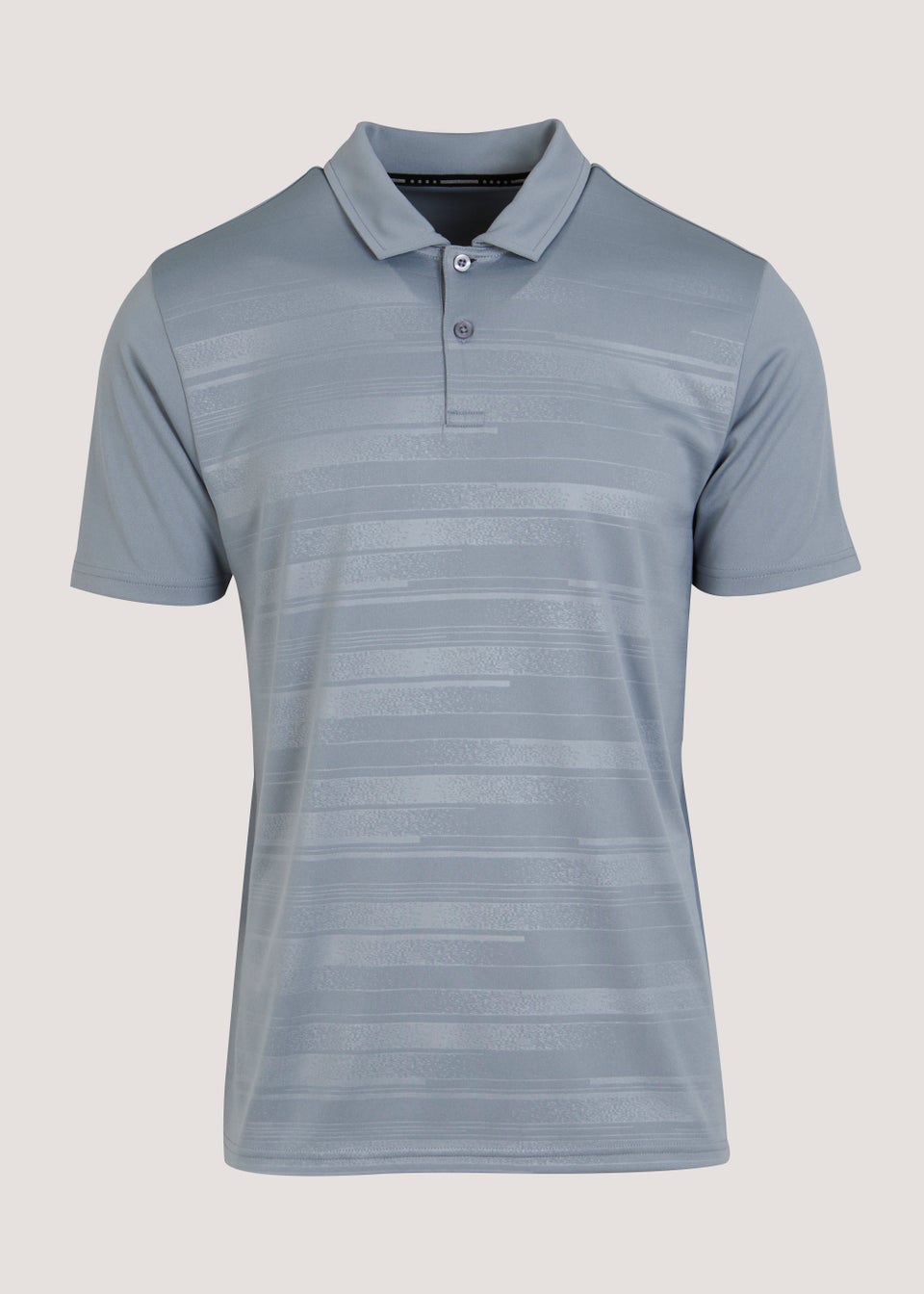 Souluxe Charcoal Stripe Sports Golf Polo Shirt - Matalan