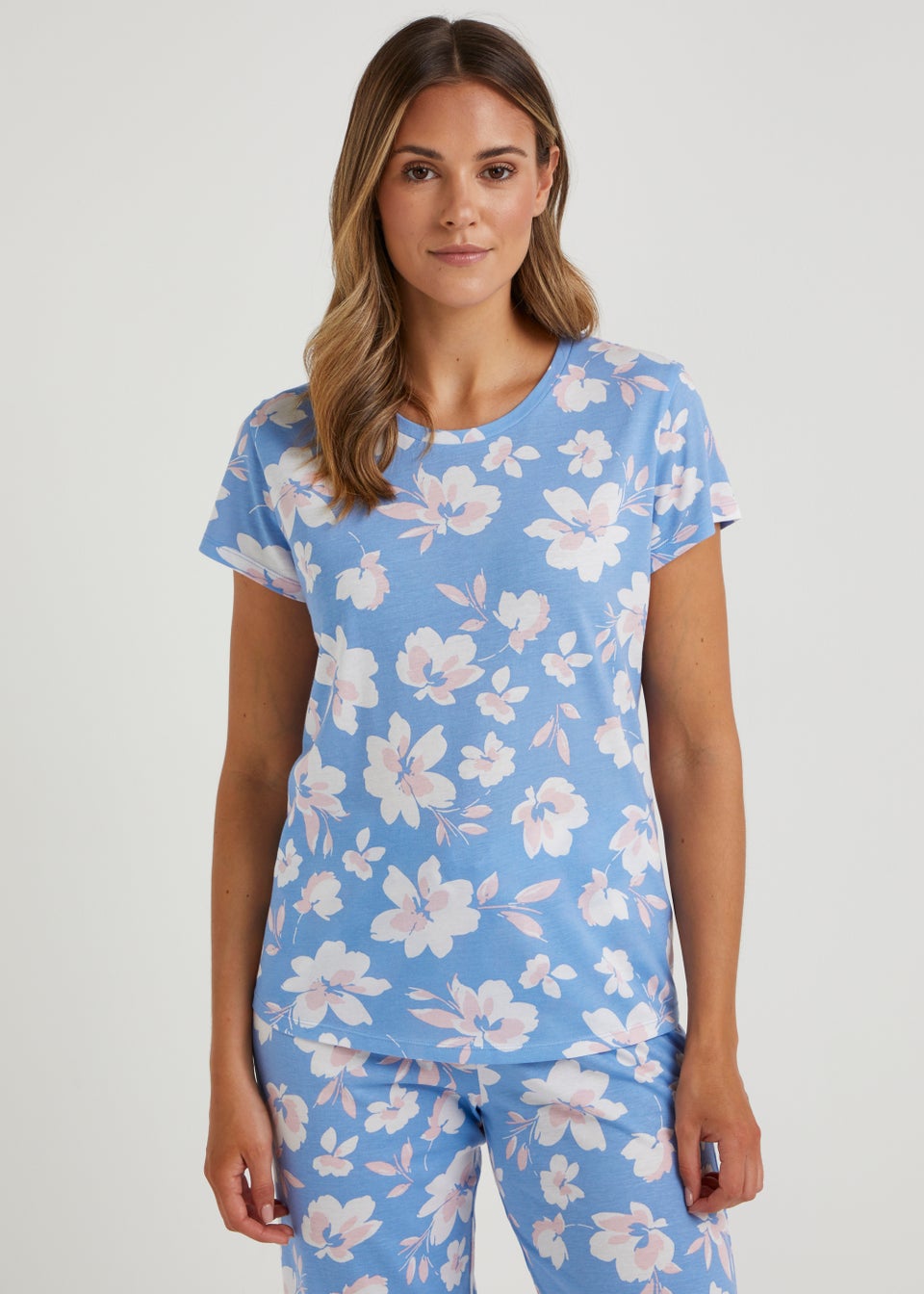 Blue Floral Modal Pyjama Top