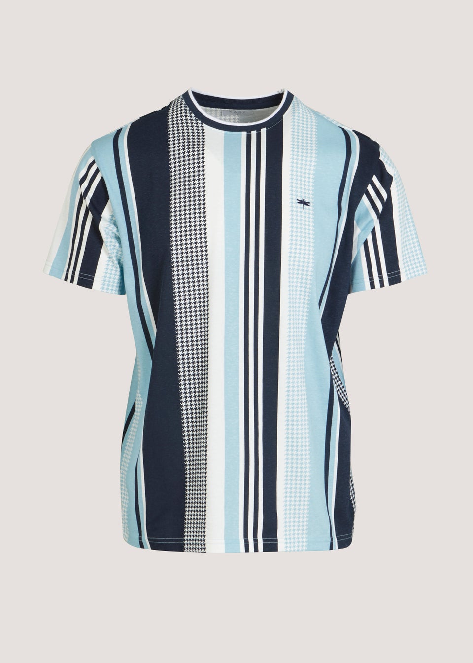 Blue Houndstooth Stripe T-Shirt