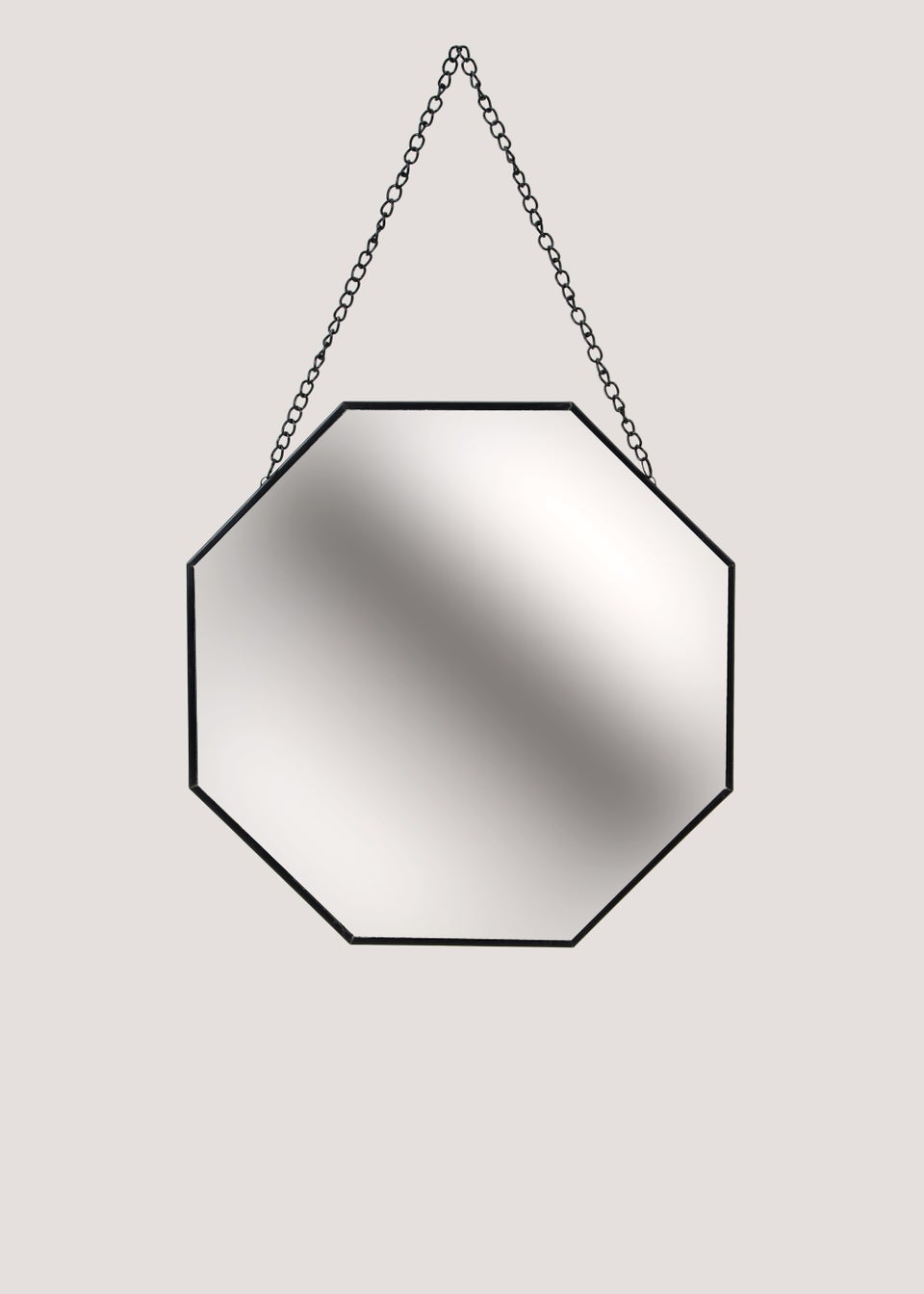 Black Hexagonal Mirror (25cm x 25cm)