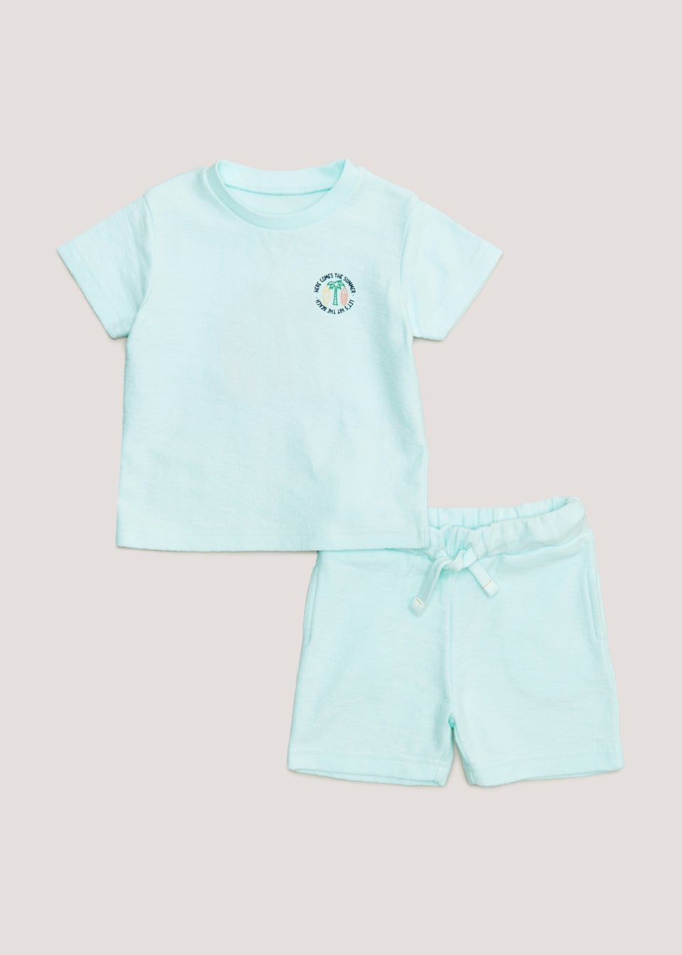 Boys Blue Towelling T-Shirt & Shorts Set (9mths-6yrs)