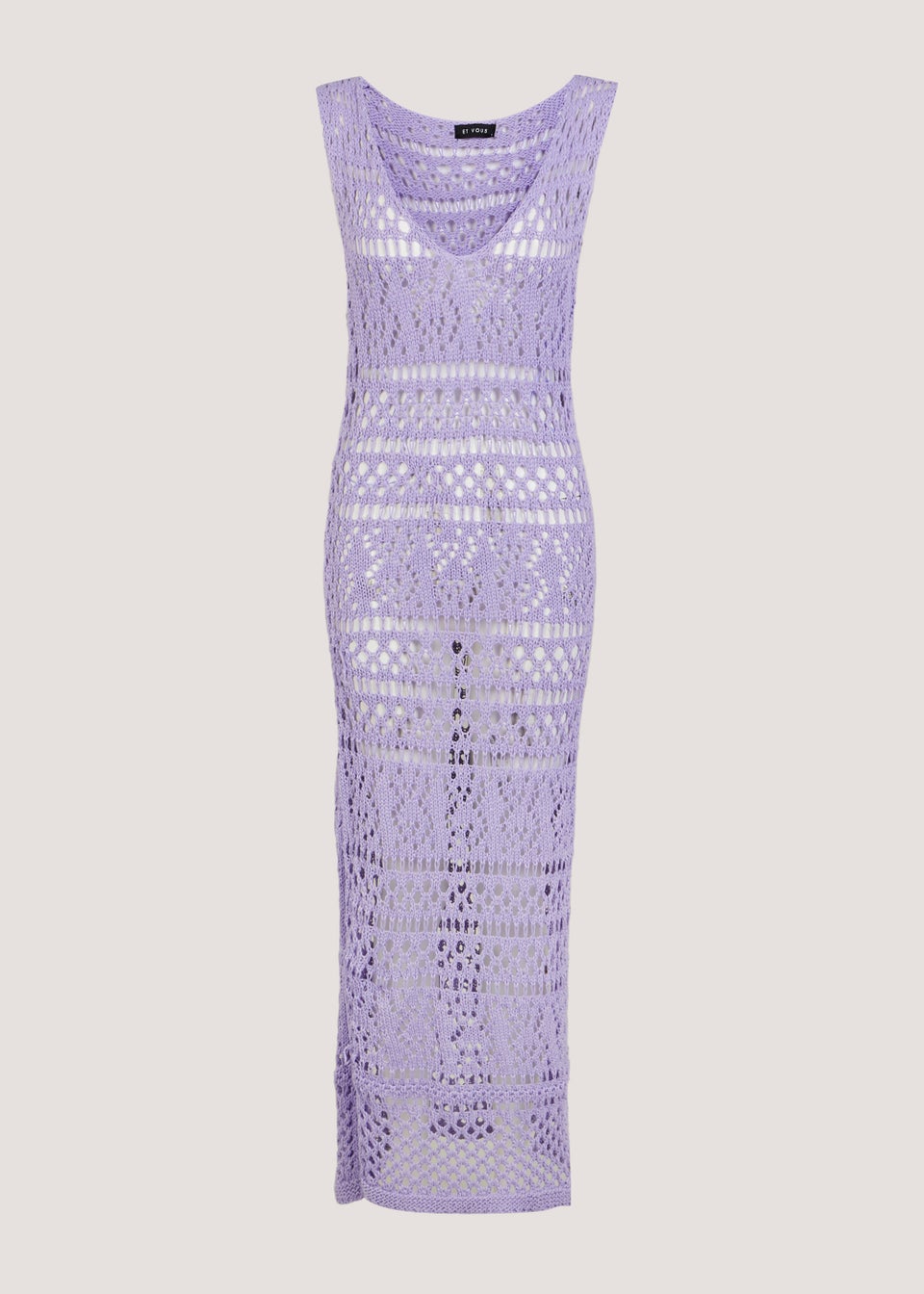 Be Beau Lilac Crochet Look Dress Matalan