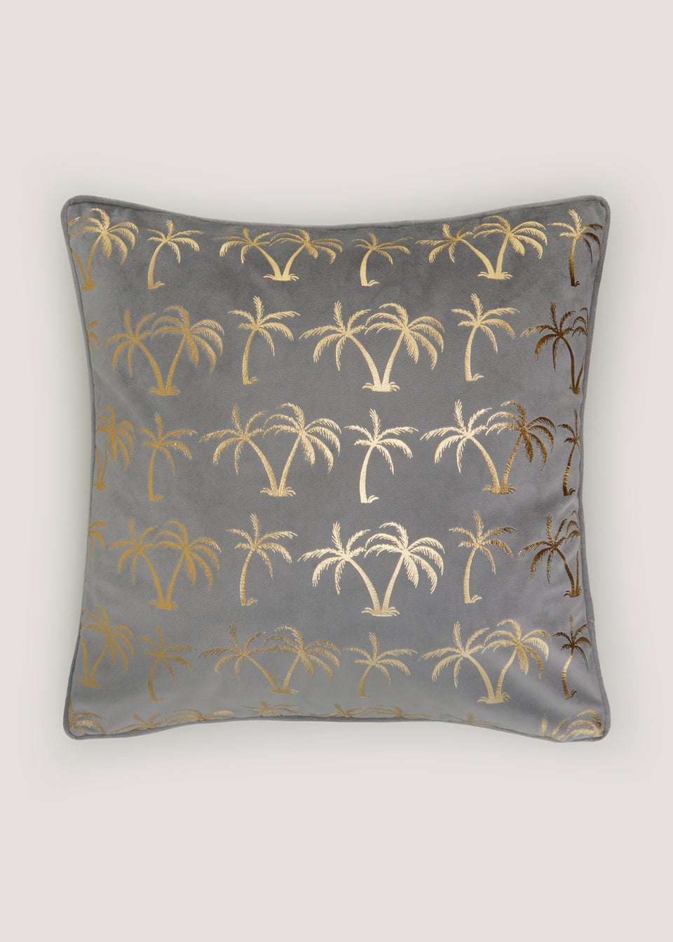 Grey Metallic Palm Tree Cushion (43cm x 43cm)