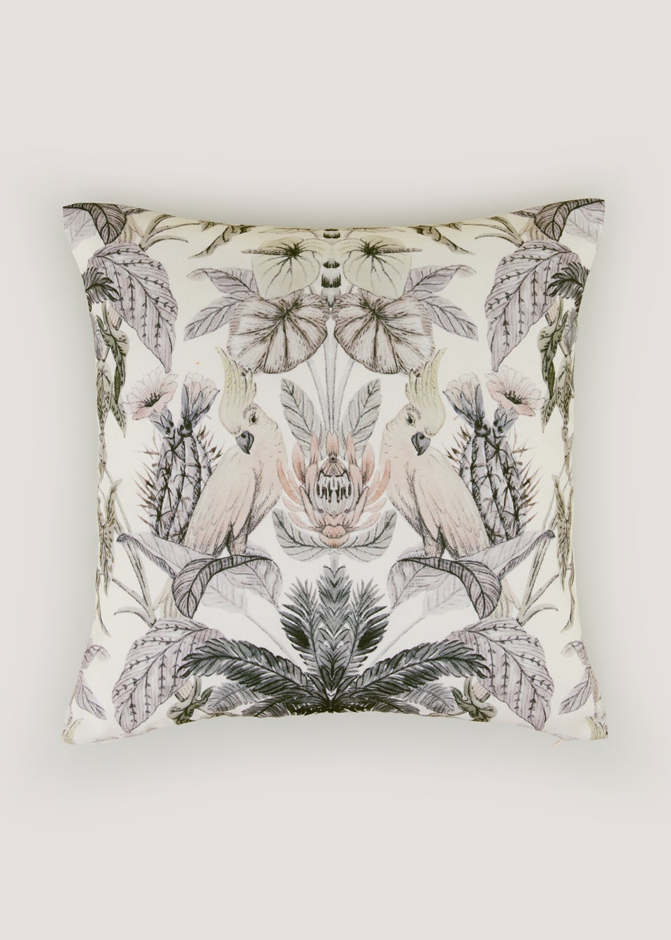 White Jungle Bird Cushion (43cm x 43cm)
