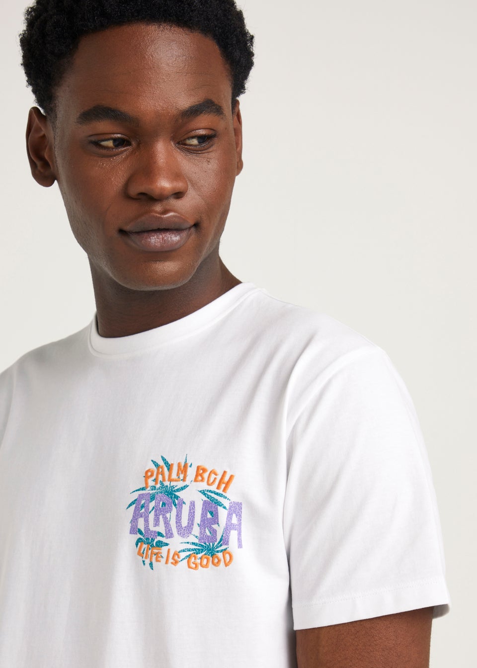 White Aruba Print T-Shirt