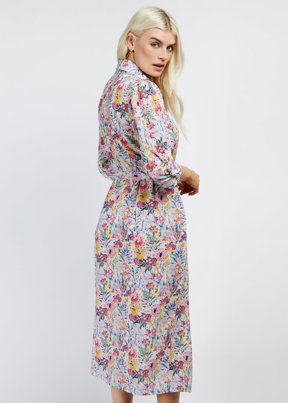 Girls on Film by Dani Dyer Multicoloured Floral Print Midi Shirt Dress