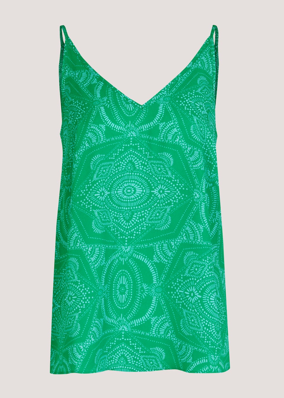 Green Tile Print Cami Top
