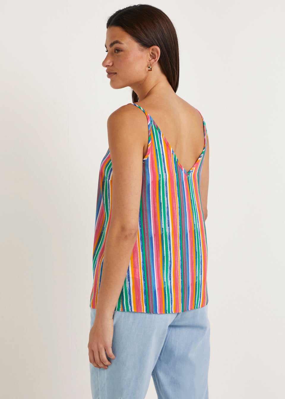 Multicoloured Stripe Print Cami Top
