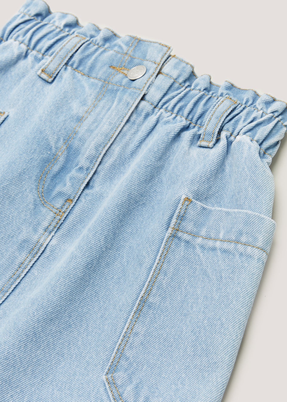Girls Light Wash Paper Bag Denim Skirt (4-13yrs)