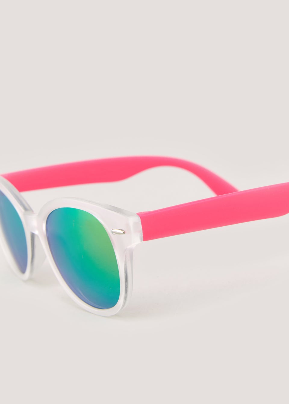Kids White Frosted Round Sunglasses (3-10yrs)