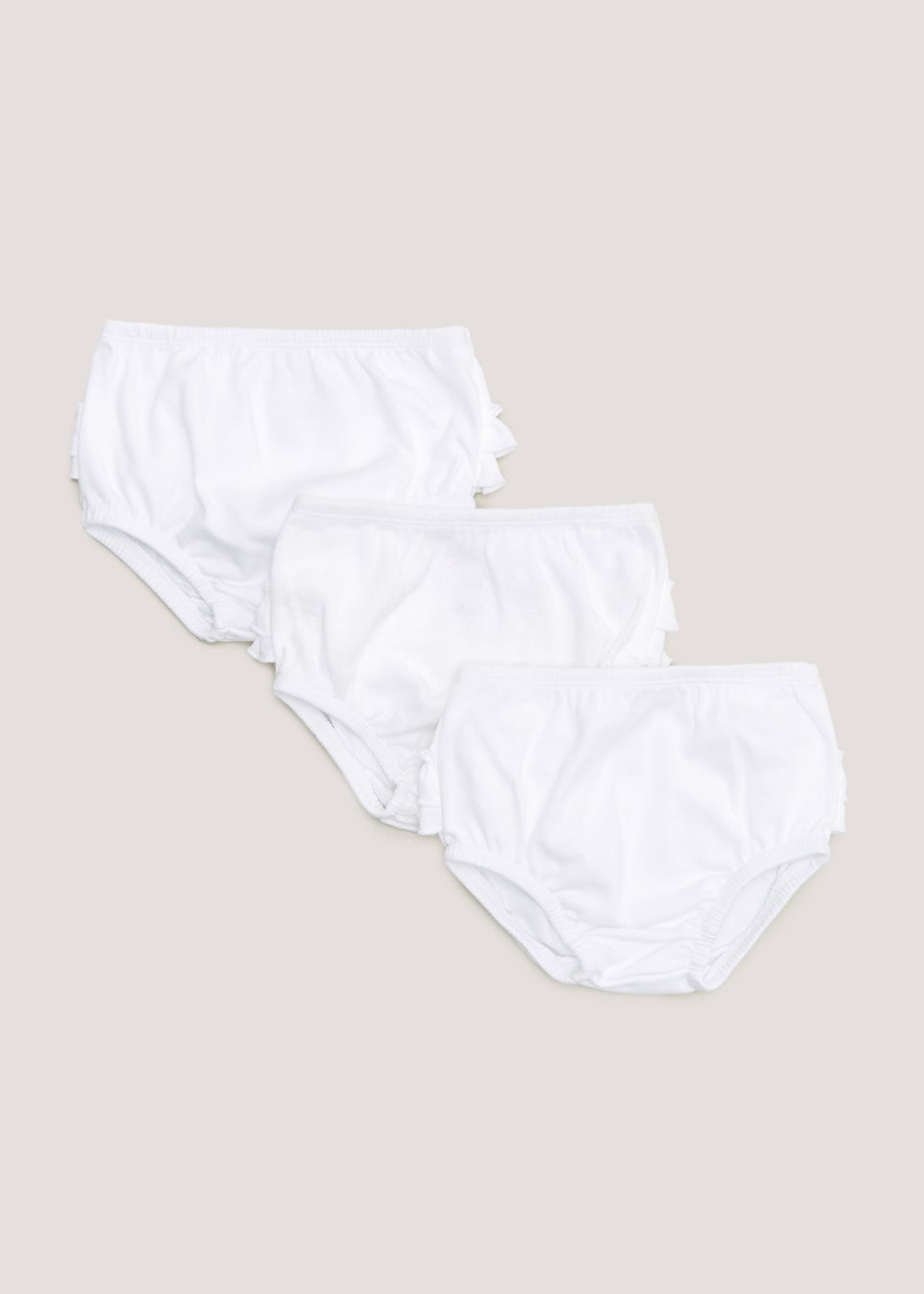 Baby 3 Pack White Frill Knickers (Newborn-23mths)