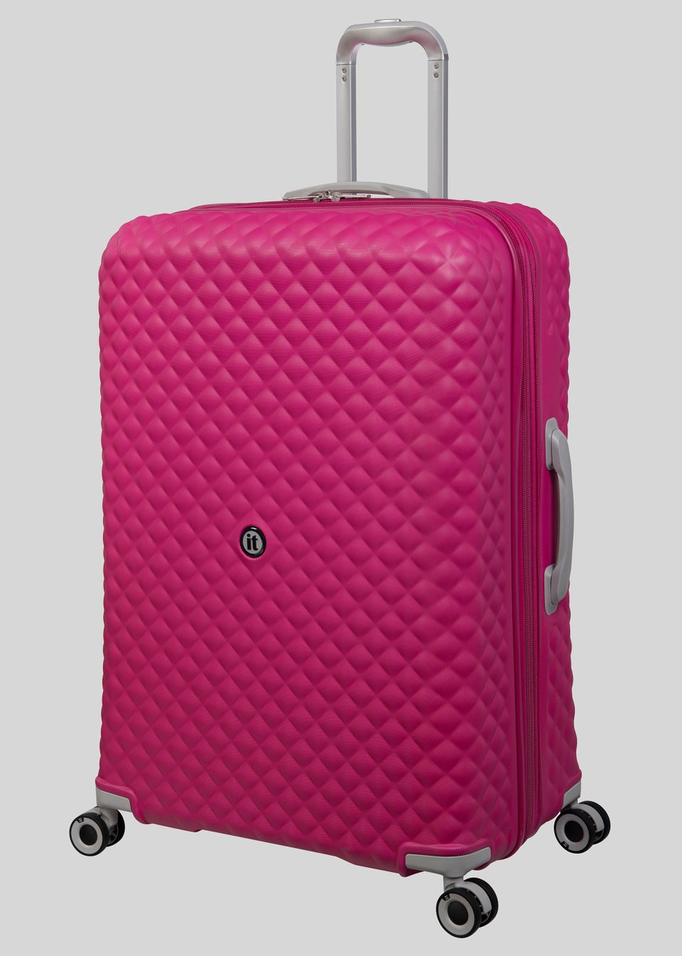 IT Luggage Fuchsia Quilted Suitcase - Matalan