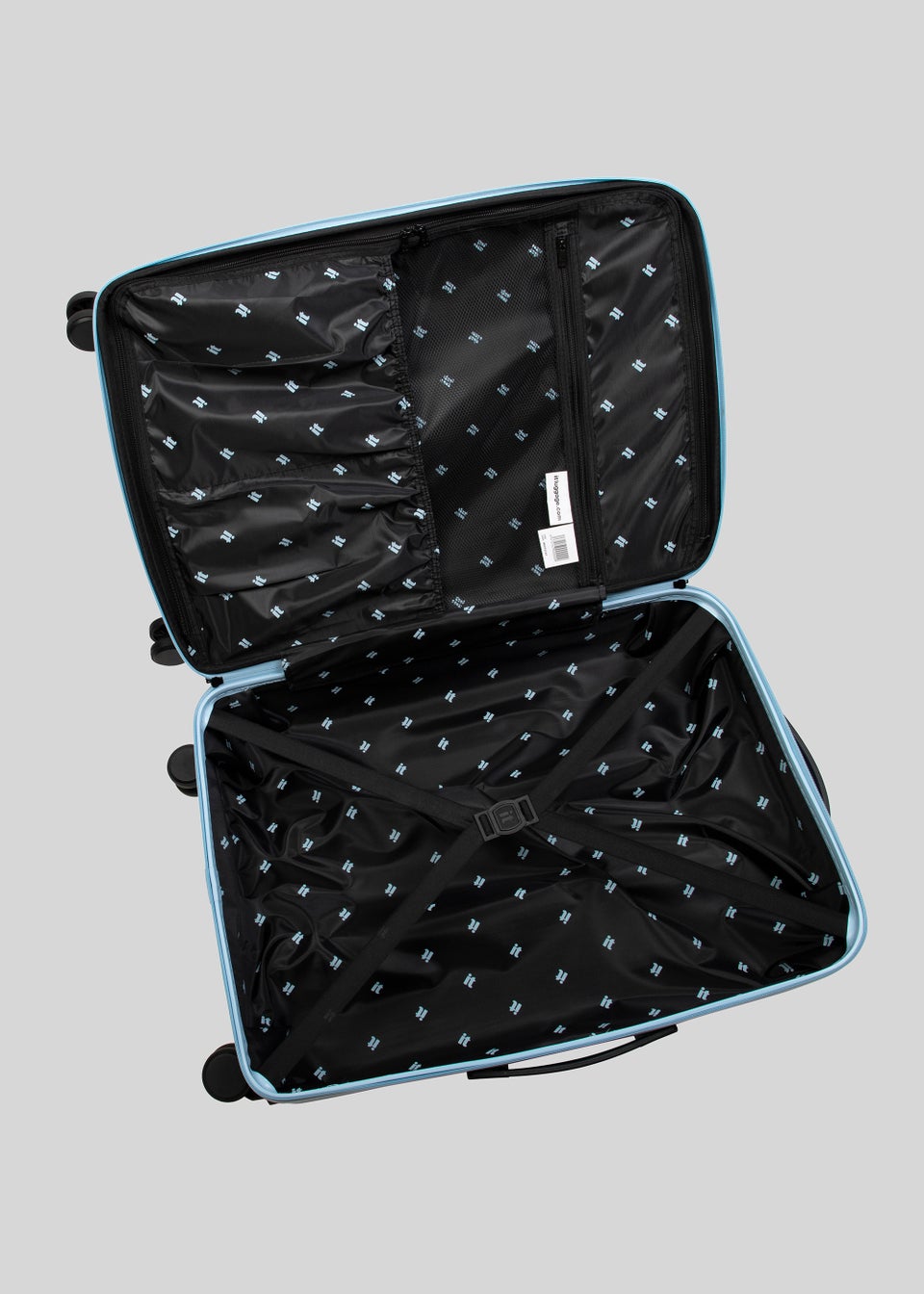 IT Luggage Blue Bee Print Suitcase