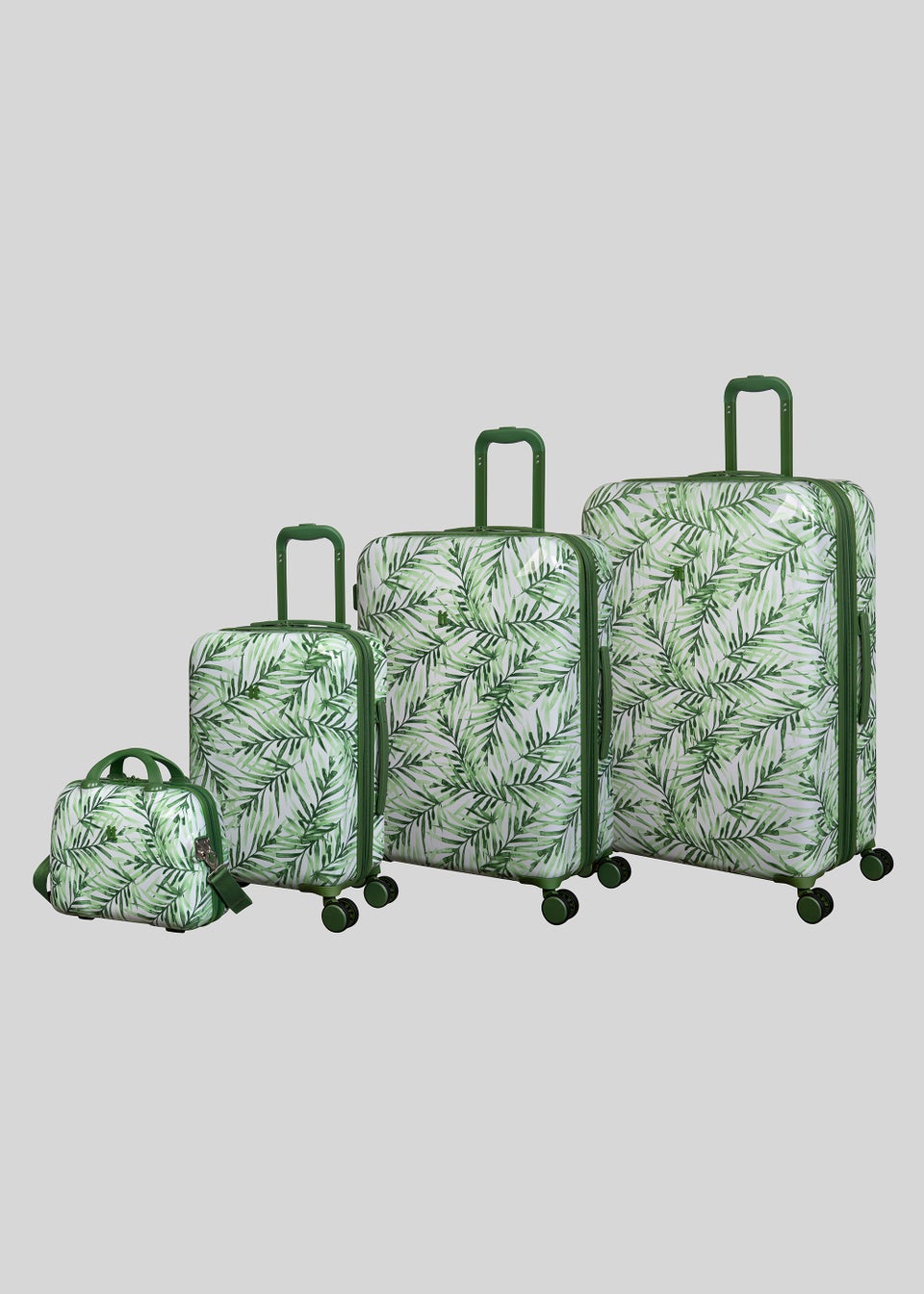 Green Tropical Print Suitcase