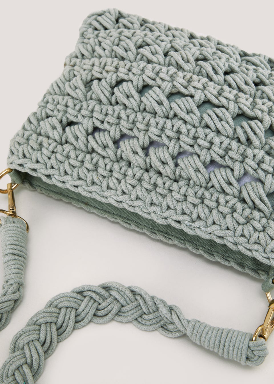 Green Macrame Cross Body Bag