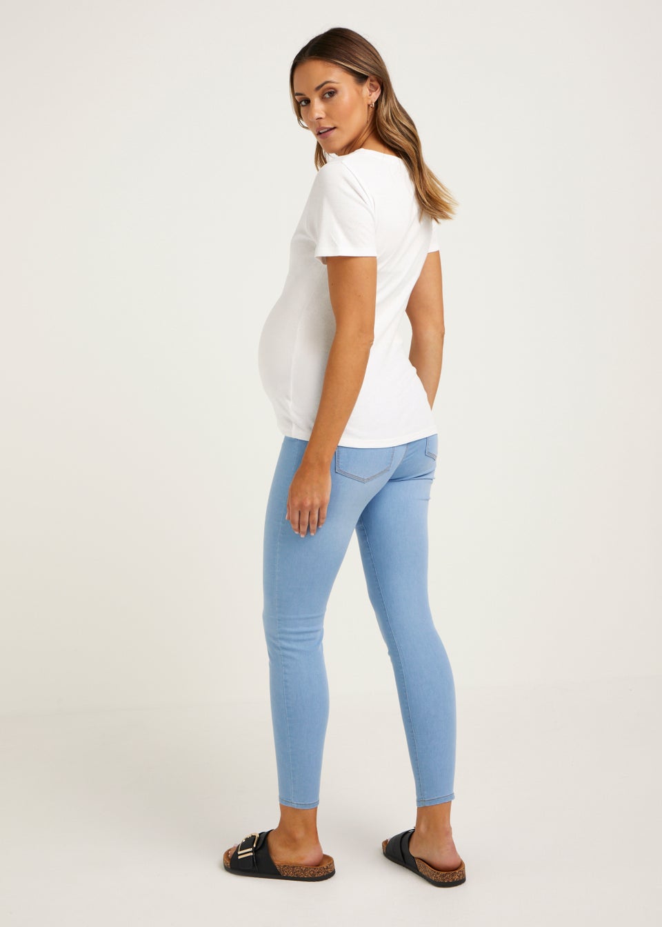 Maternity Rosie Light Wash Under The Bump Jeggings