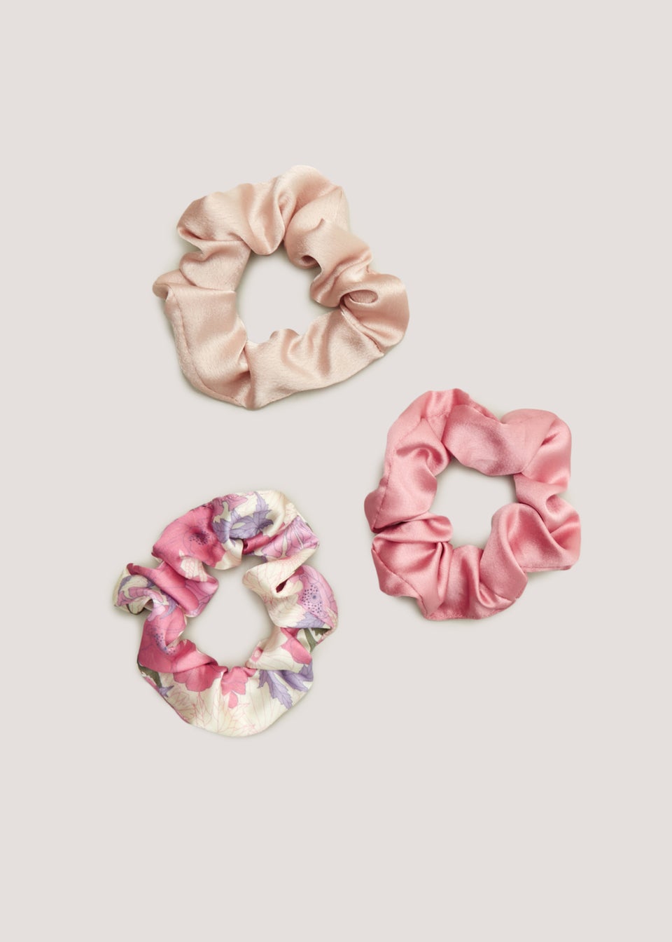 3 Pack Plain & Floral Scrunchies
